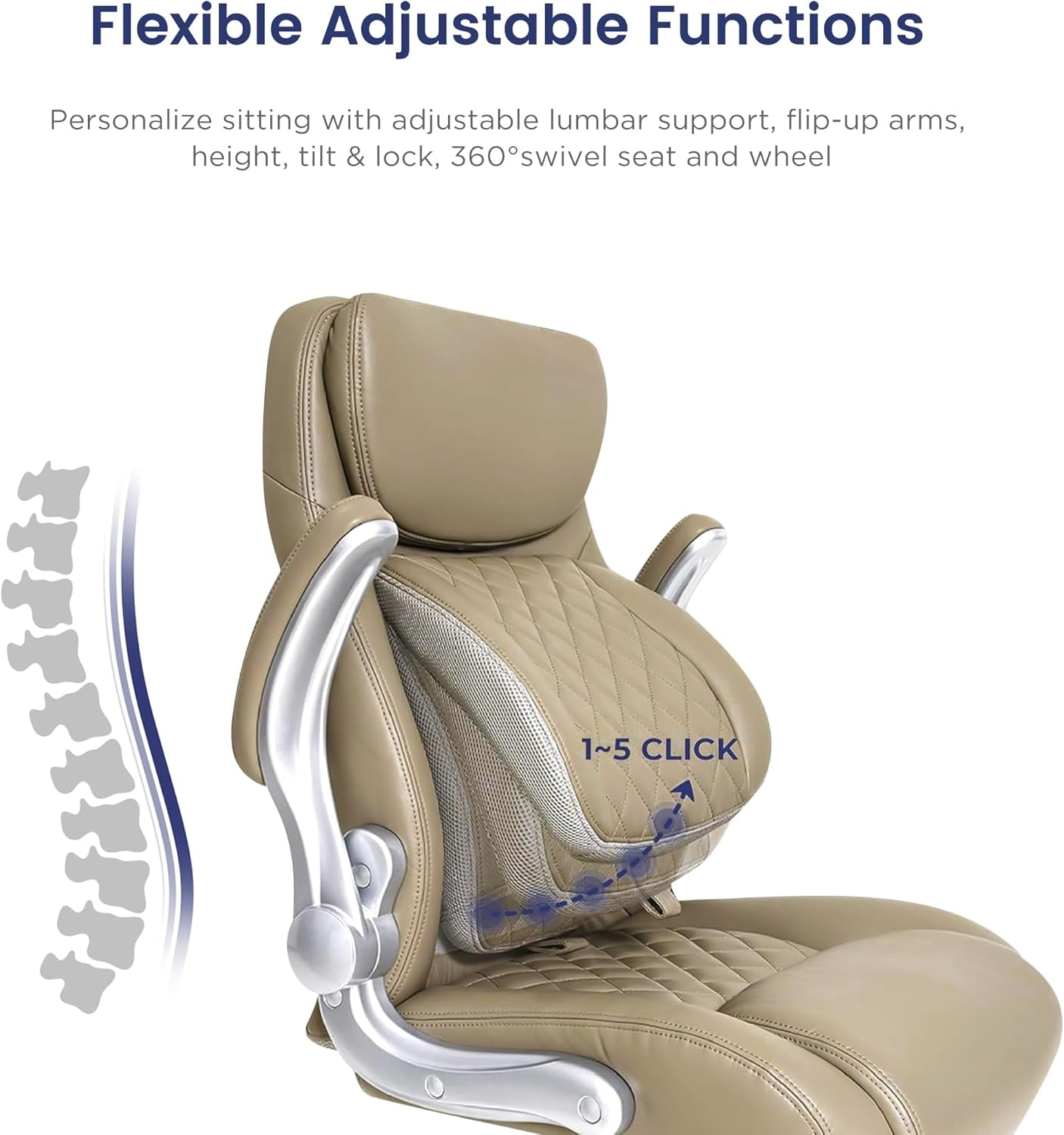 Beige car seat with adjustable features on a white background