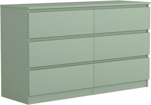 Wooden Six Drawer Dresser For Bedroom Storage Space Saver