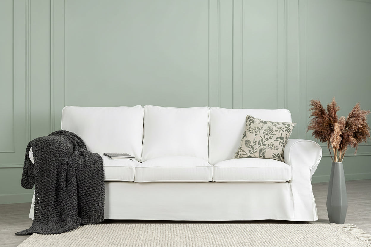 IKEA Ektorp 3 Seat Sofa Slipcover White Replacement-4