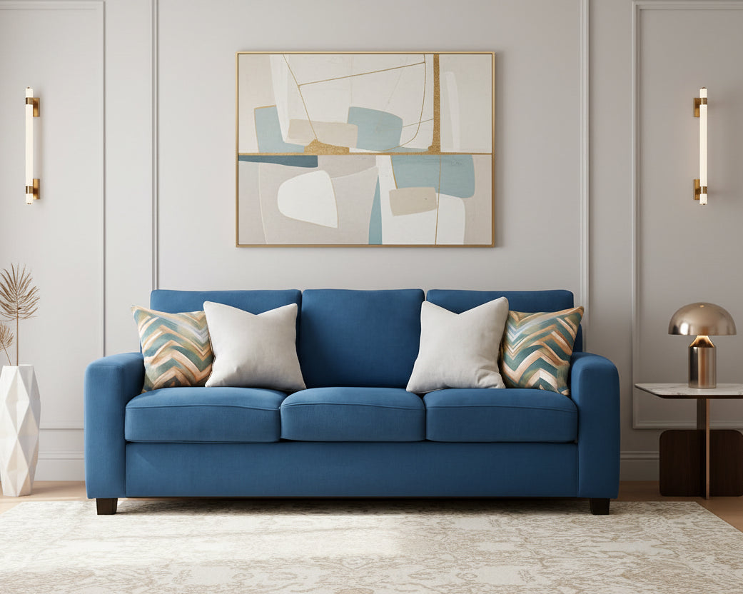 Blue Queen Stainresistant Memory Foam Sleeper Sofa-0