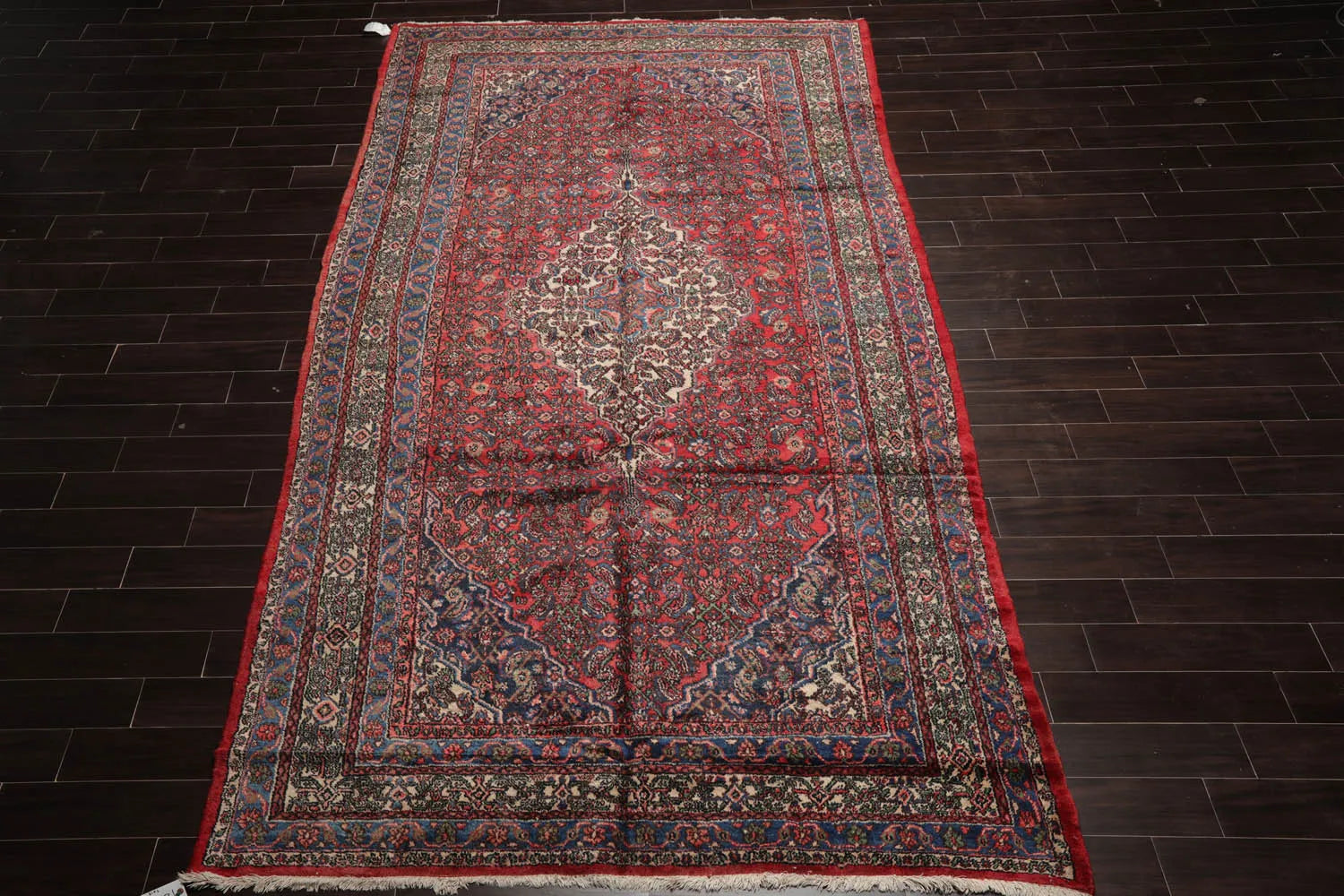 Hardy Haus 7' x 13' Hand-Knotted 100% Wool Tabriz Traditional Oriental Area Rug – Coral & Ivory Multi-Color
