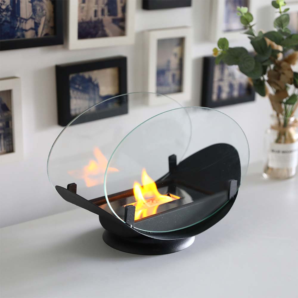 Hardy Haus 24.5 cm High Portable Tabletop Fireplace – Ventless Bio-Ethanol Fire Pit