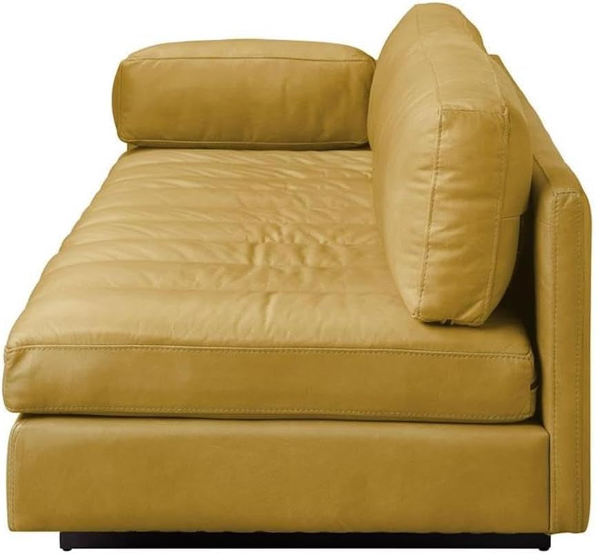 Brown leather sofa on a white background