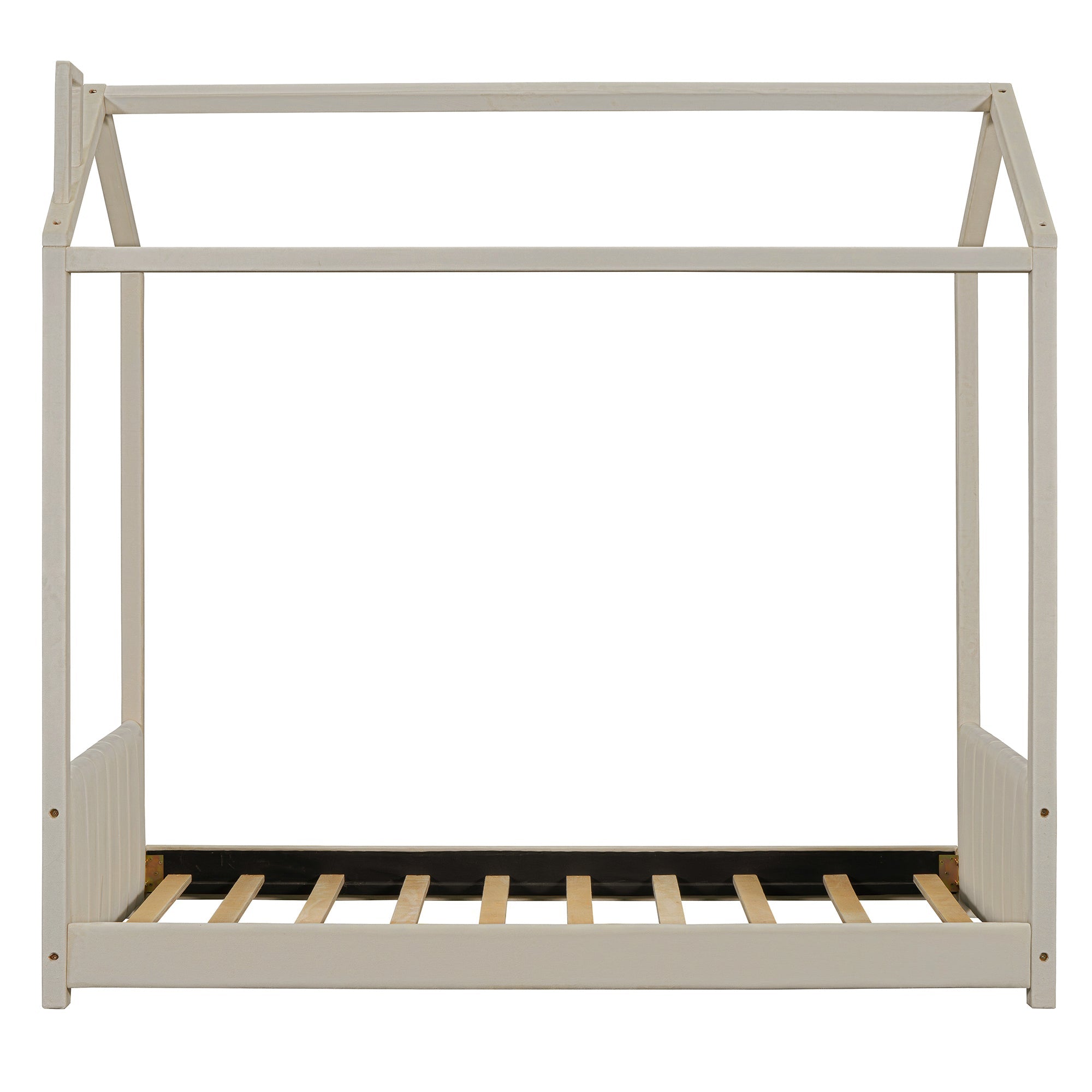 Twin Size Velvet House Bed Wood Bed