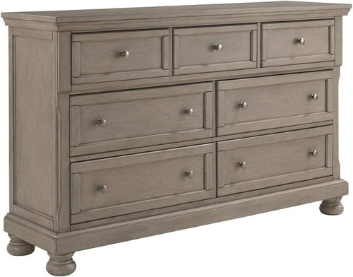 Lettner Modern Traditional 7 Drawer Dresser In Light Gray