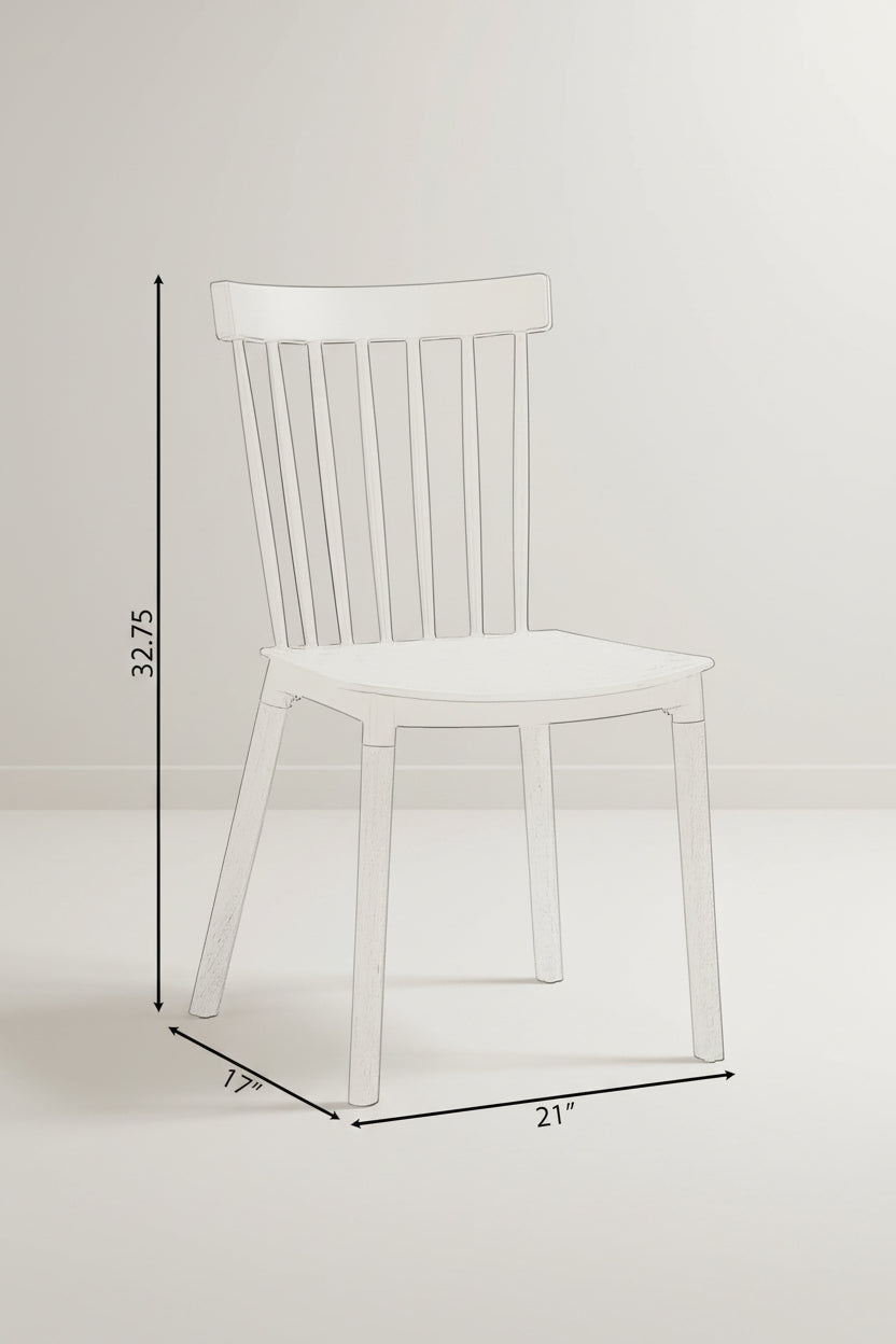Hardy Haus White Polypropylene Dining Chairs with Beechwood Legs