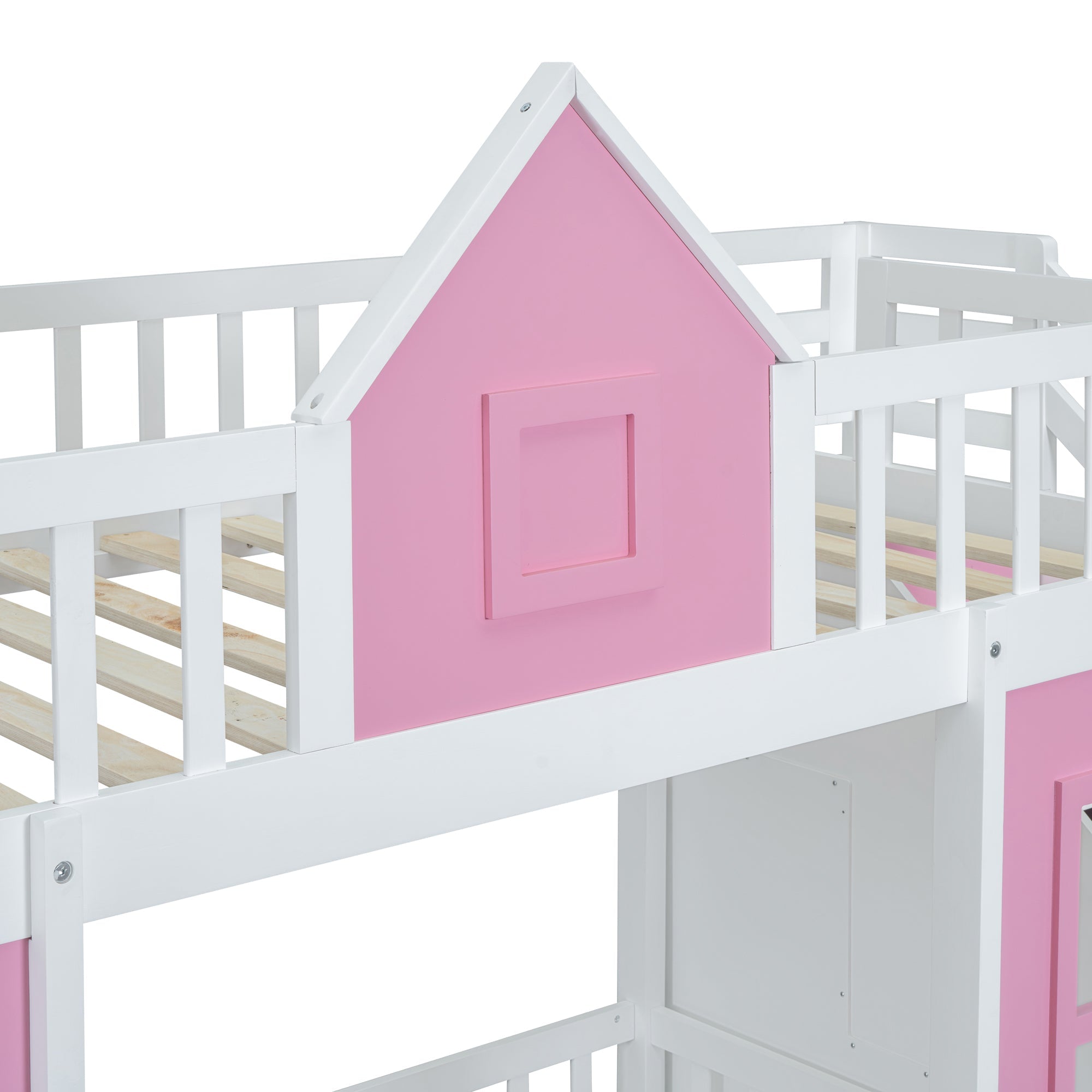 Twin-Over-Twin Bunk Bed with Changeable Table, Bunk Bed Turn into