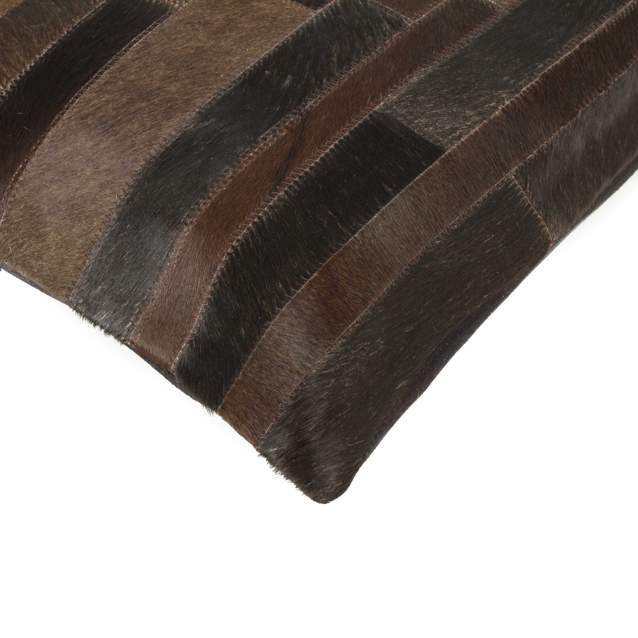 Set of Two 18" Chocolate Cowhide Throw Pillows-2