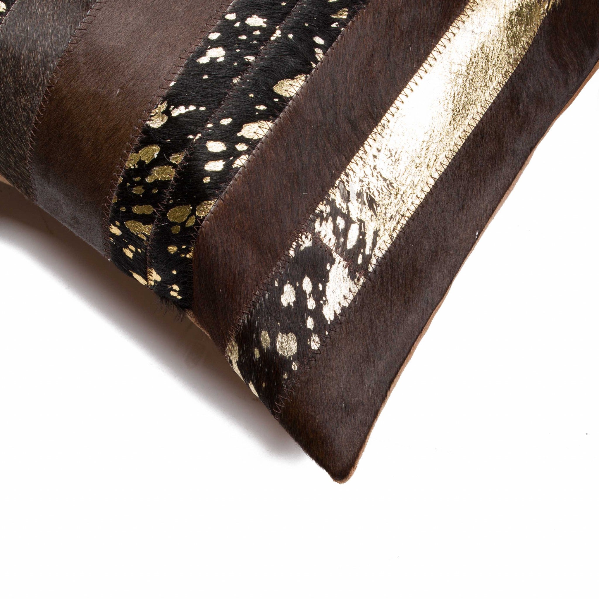 Set of Two 18" Chocolate Cowhide Throw Pillows-2