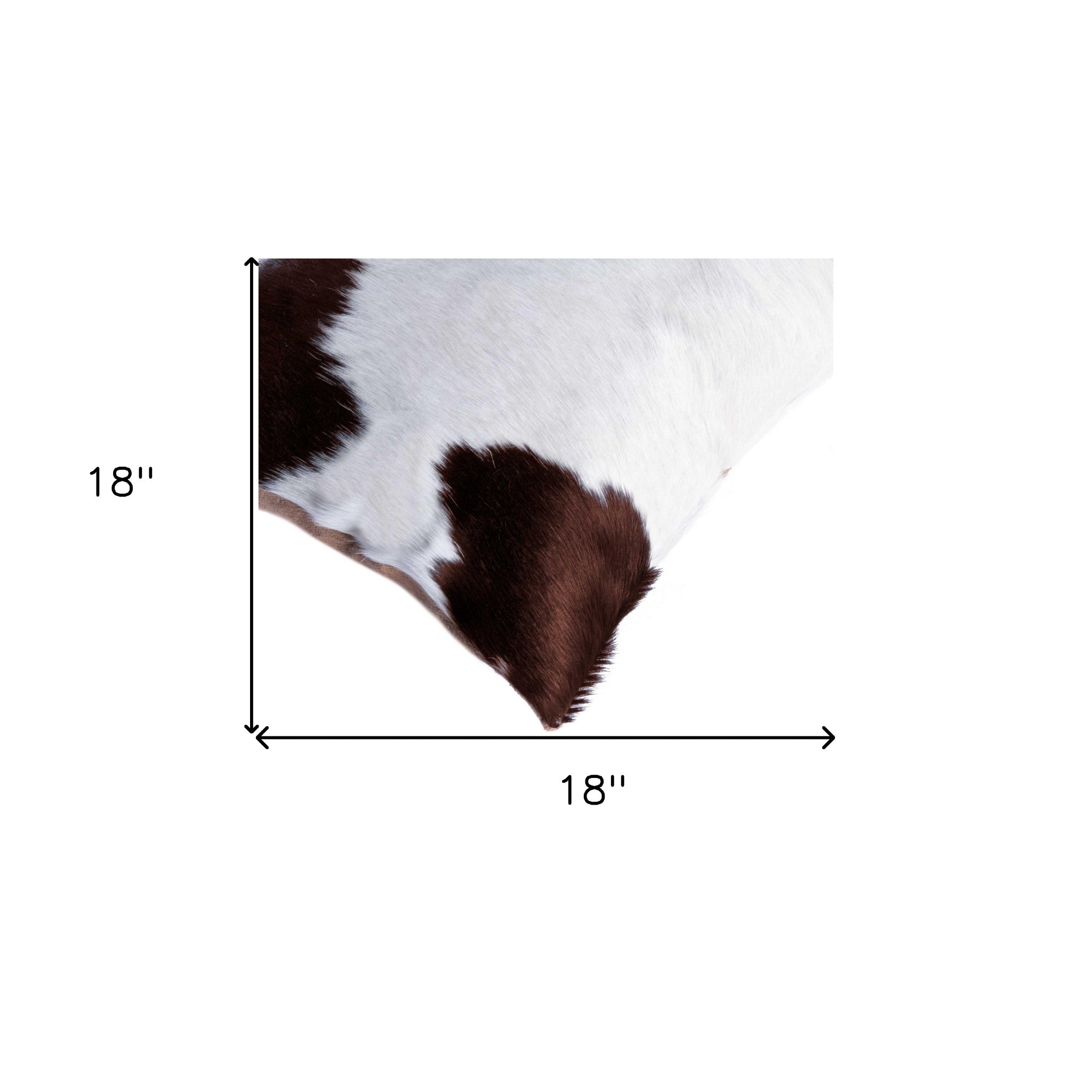 Set of Two 18" Brown And White Cowhide Throw Pillows-6