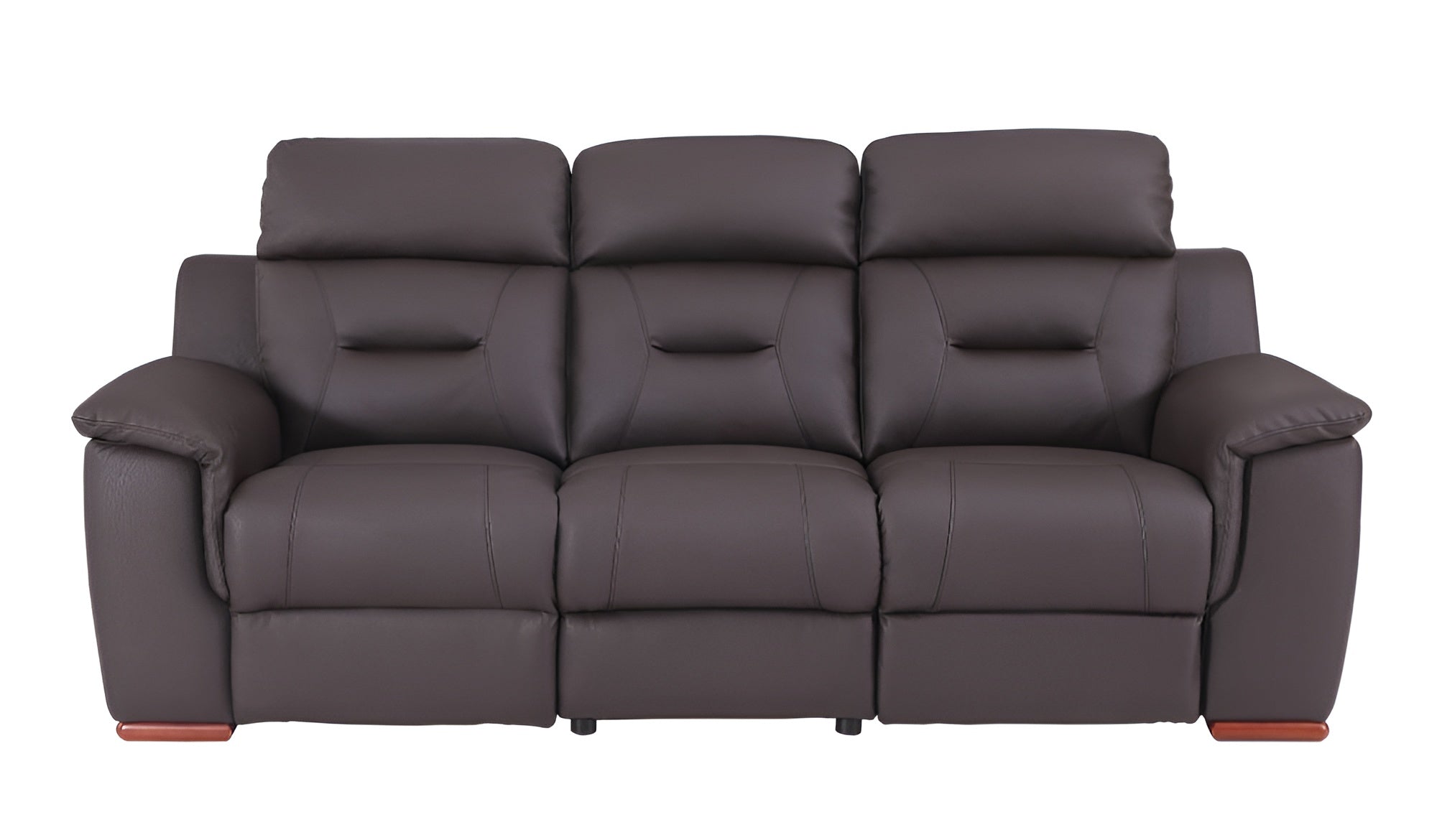 90" Brown Faux Leather Sofa-2