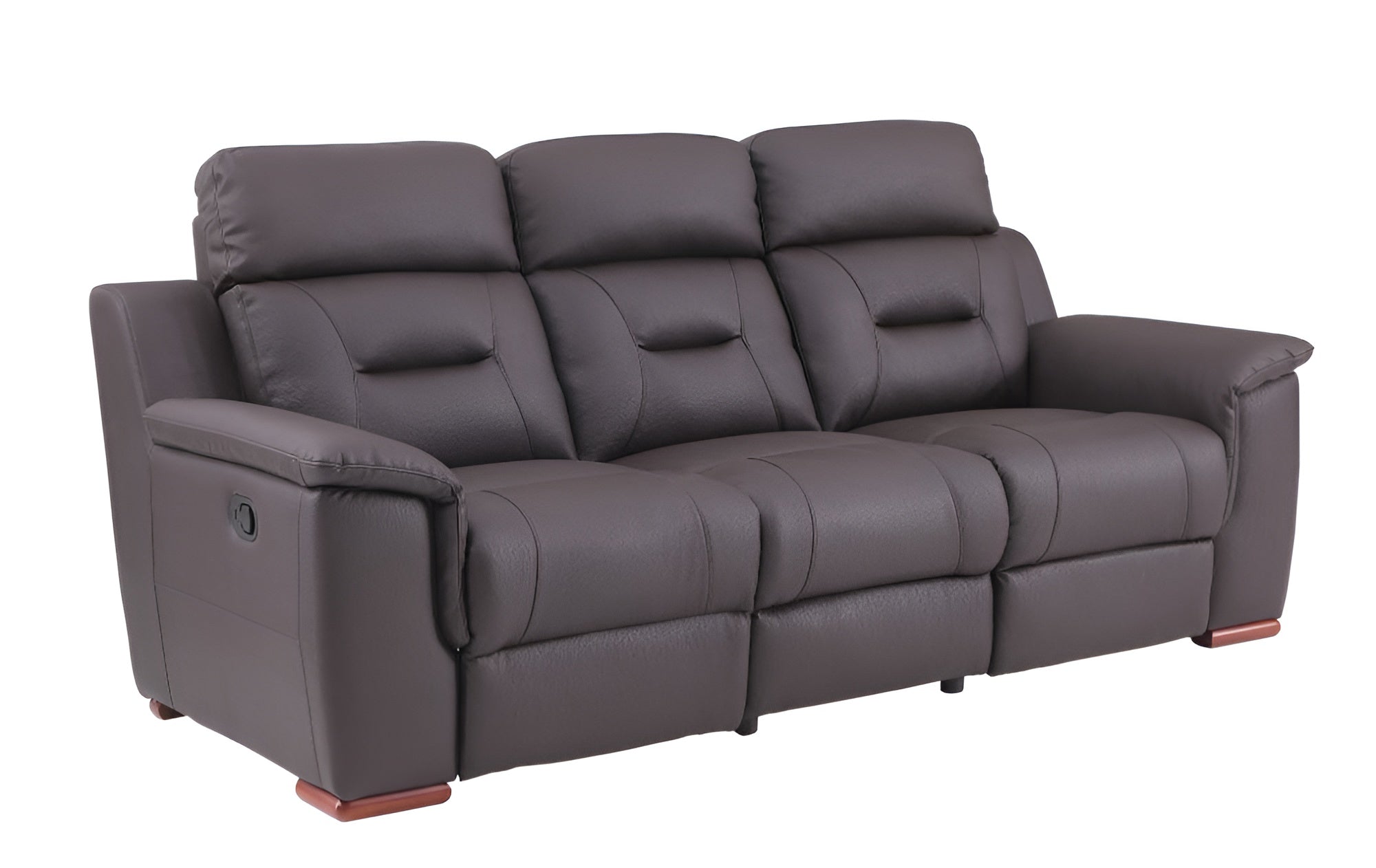 90" Brown Faux Leather Sofa-0