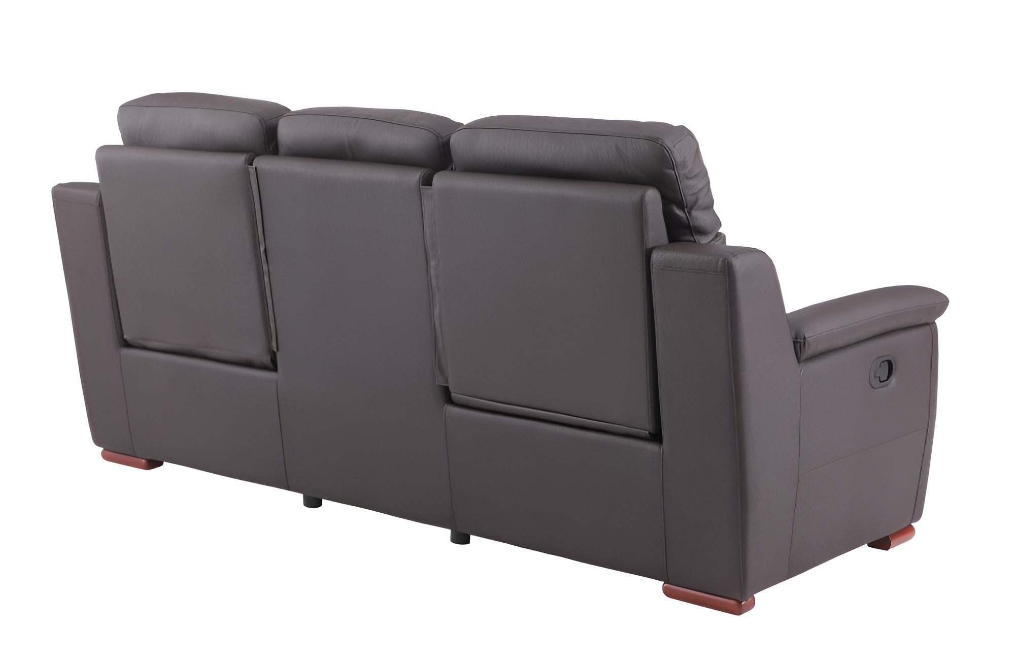 90" Brown Faux Leather Sofa-3