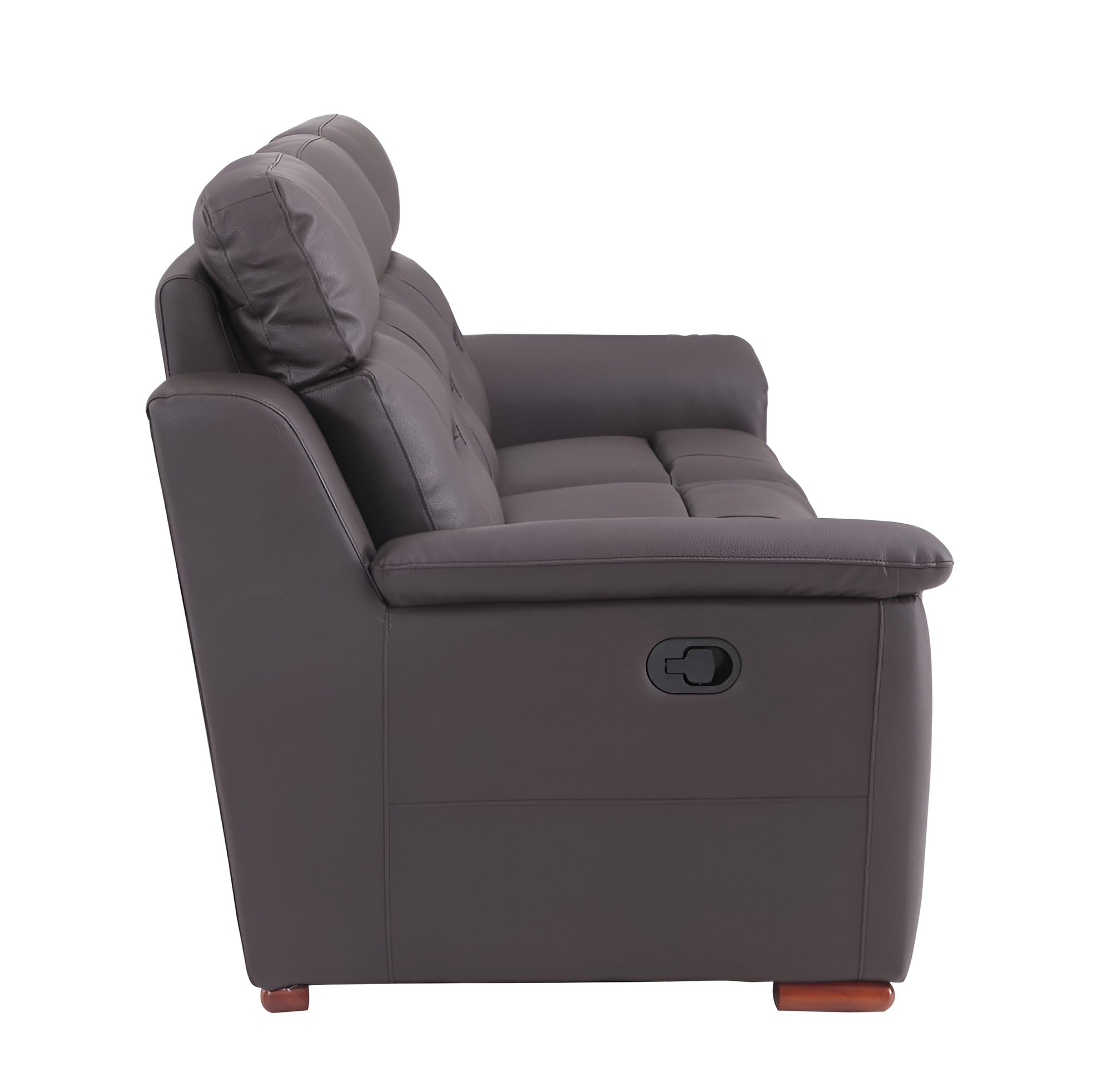90" Brown Faux Leather Sofa-4