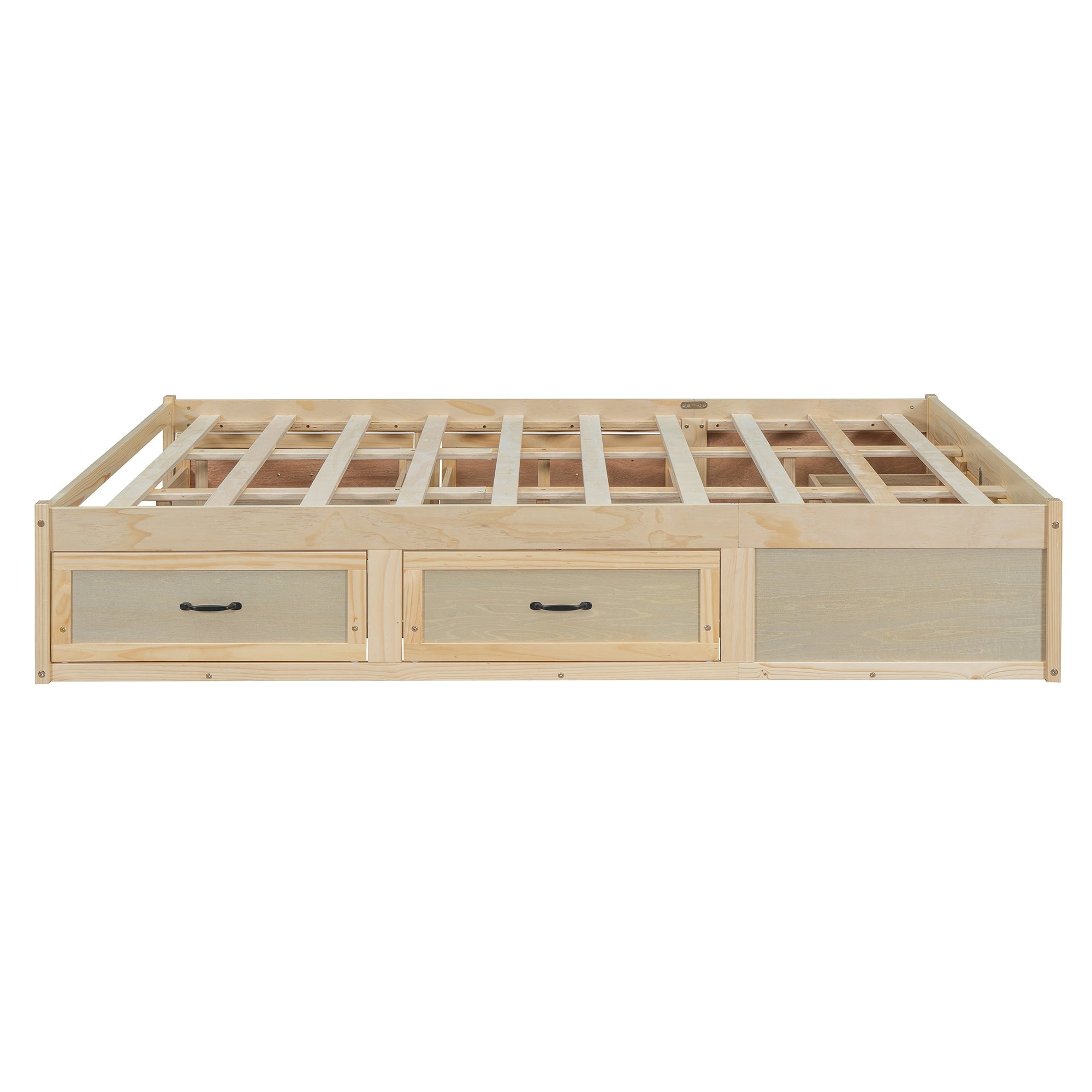Queen Size Platform Bed with 6 Storage Drawers