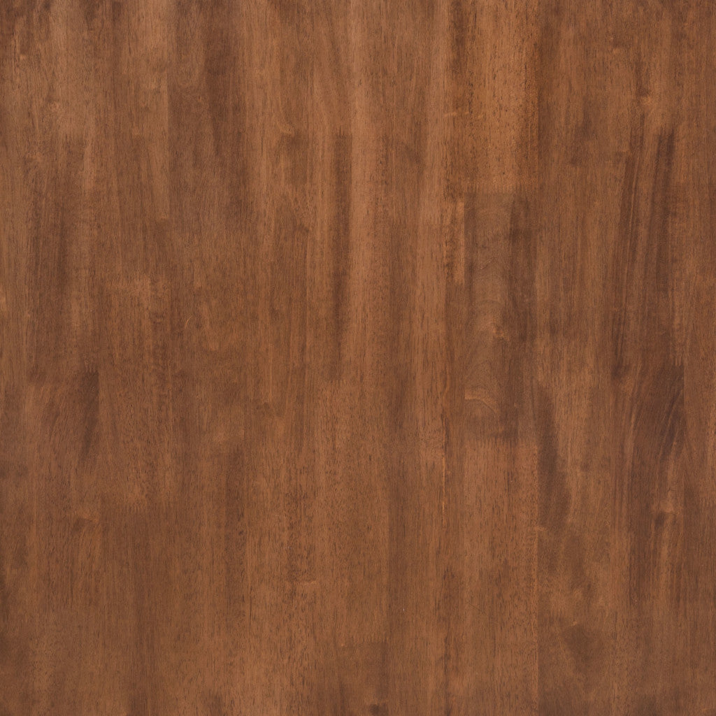 Close-up of a wooden surface with a rich brown color and visible grain pattern.