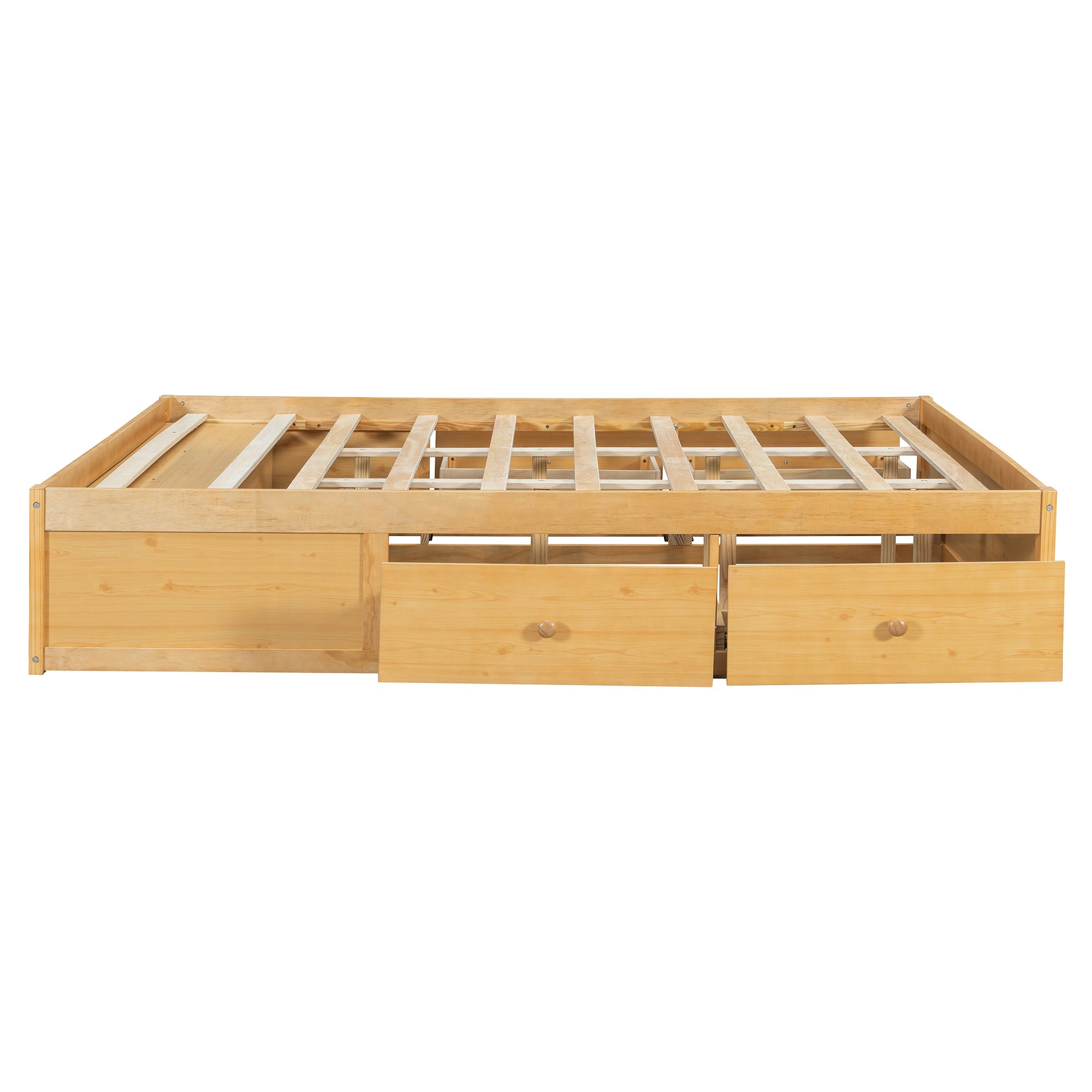 Platform Bed Frame with 4 Storage Drawers and Hydraulic Lift Footboard