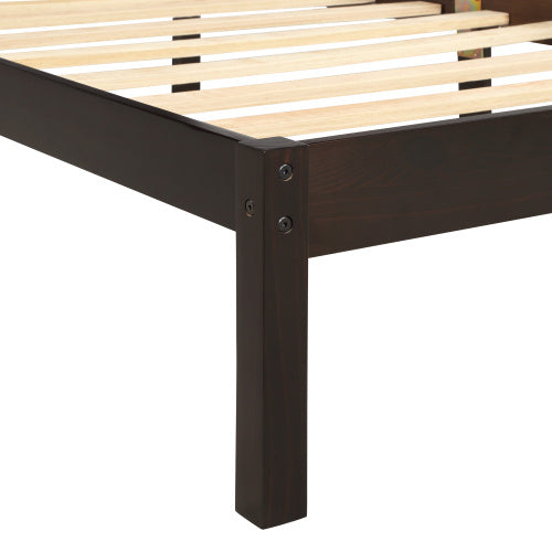 Platform Bed Frame With Headboard, Wood Slat Support, No Box Spring Needed, Full, Espresso