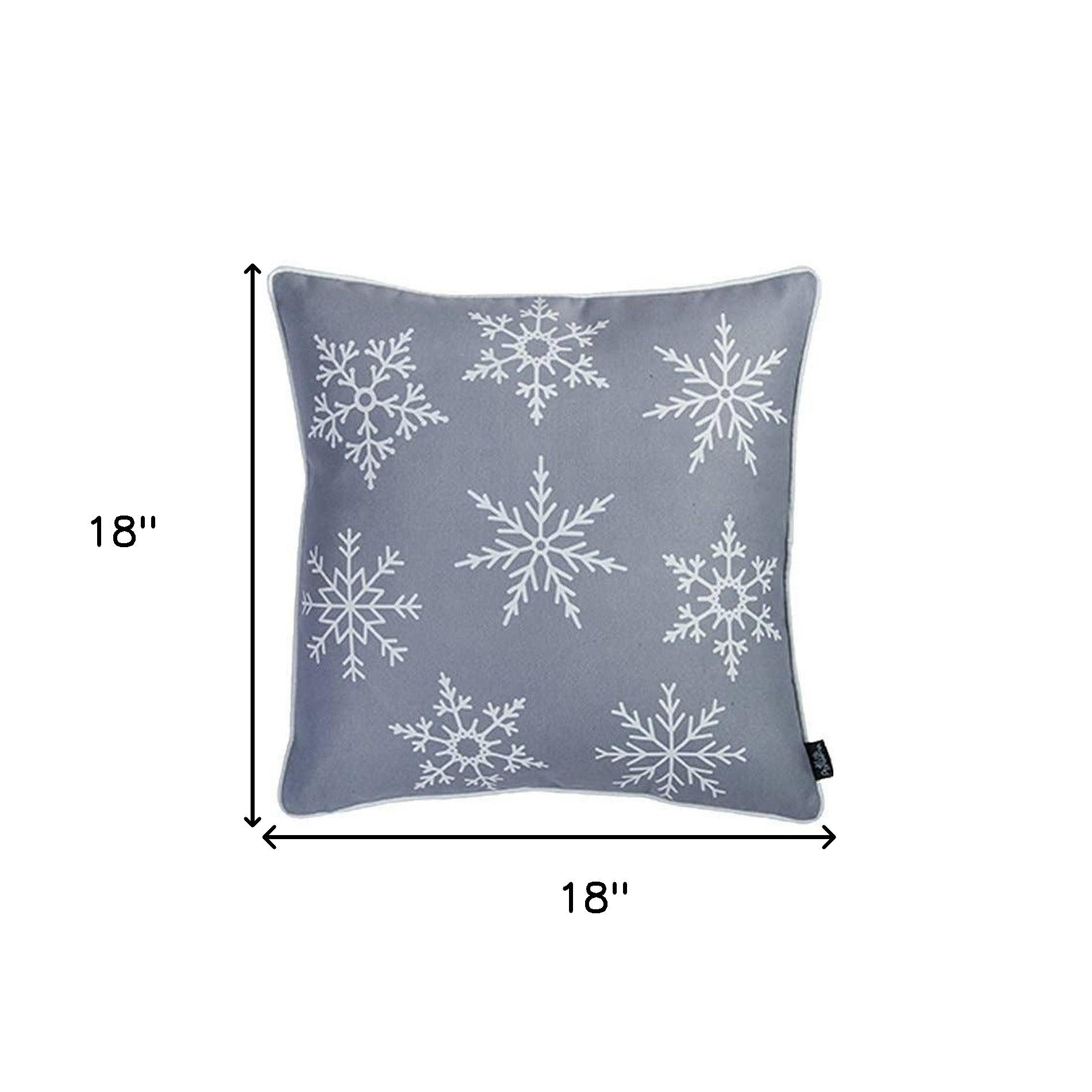 Set of 4 Gray and White Snowflakes Throw Pillows-4