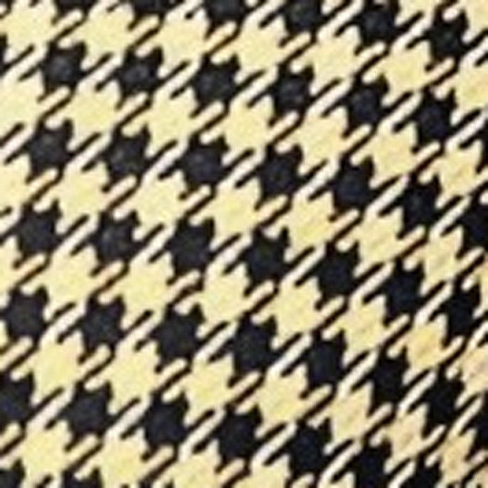 Set of Two 18" Yellow and Black Houndstooth Fabric Throw Pillows-4