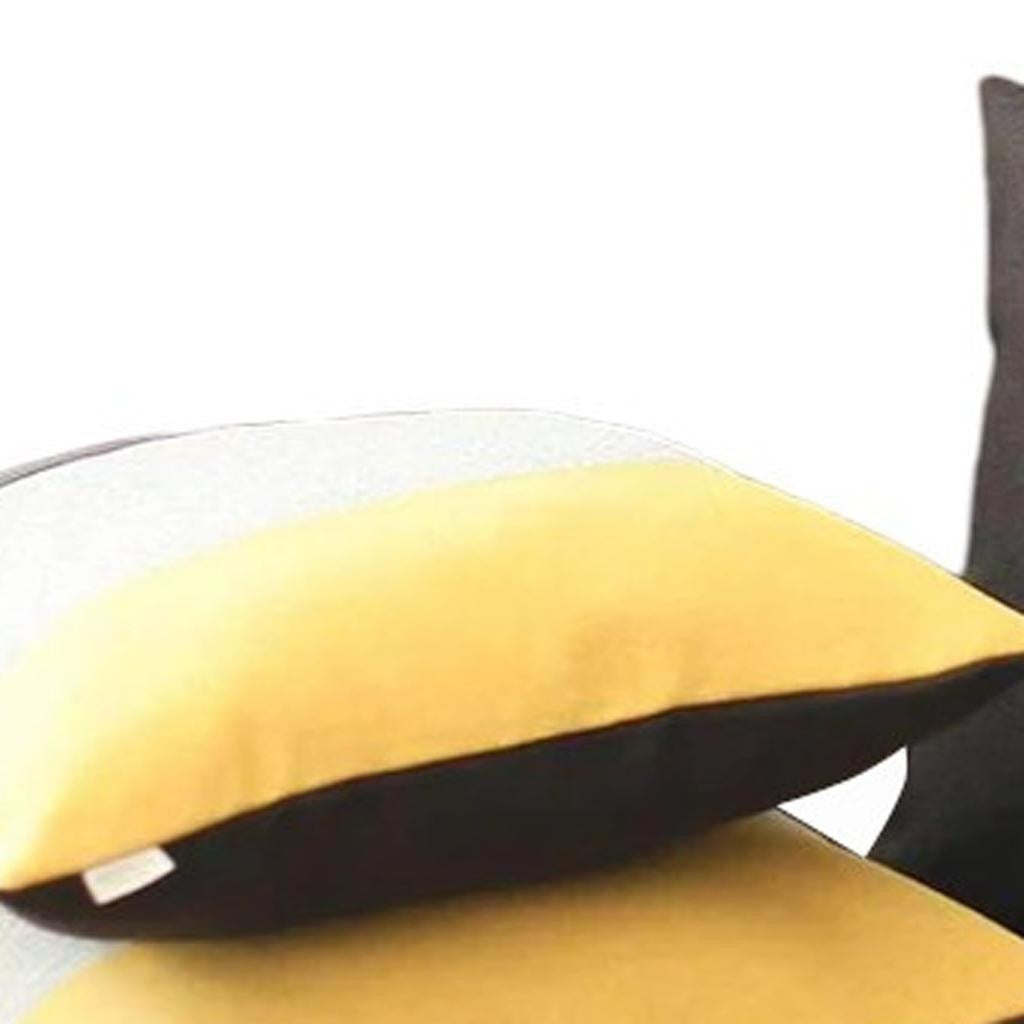 Set of Four 18" Black And Yellow Throw Pillows-3