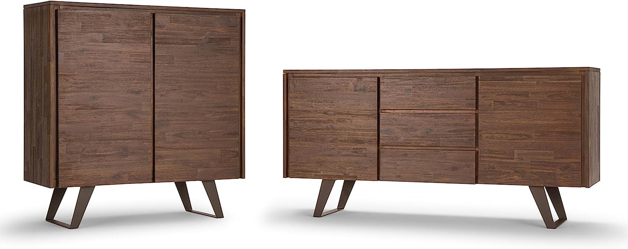 Solid Acacia 60 Inch Modern Sideboard Buffet With Wine Rack