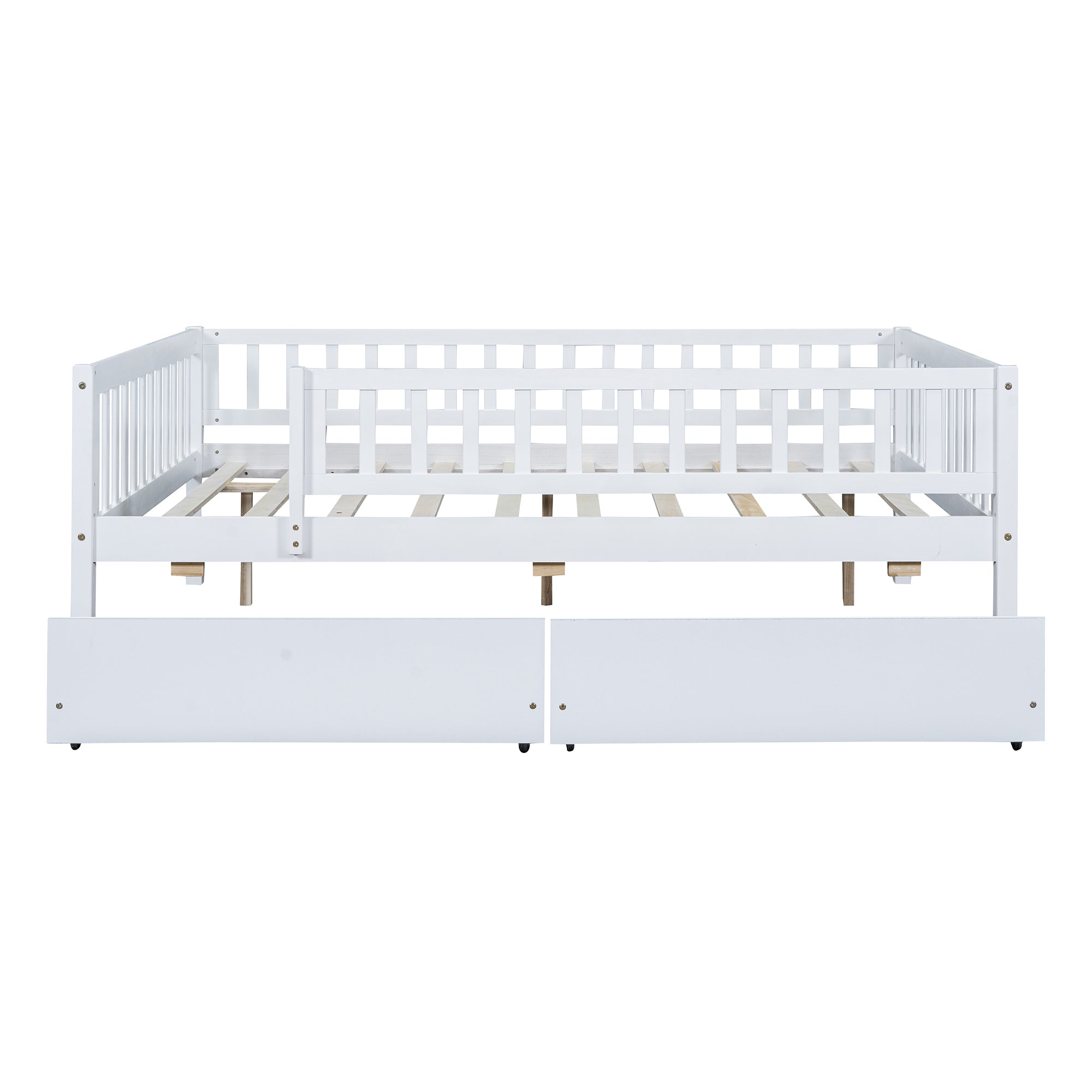 Full Size Daybed Wood Bed with Two Drawers