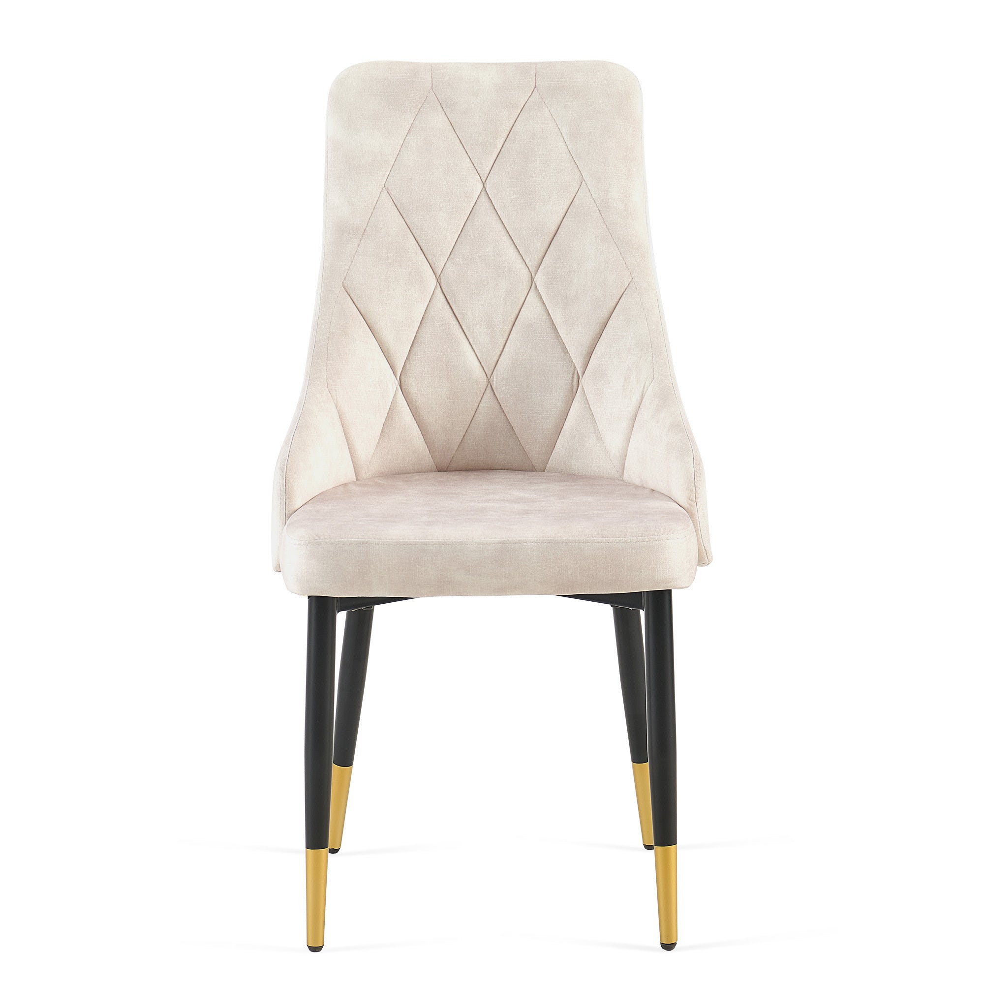 Set of 4 Beige Armless Dining Chairs-3