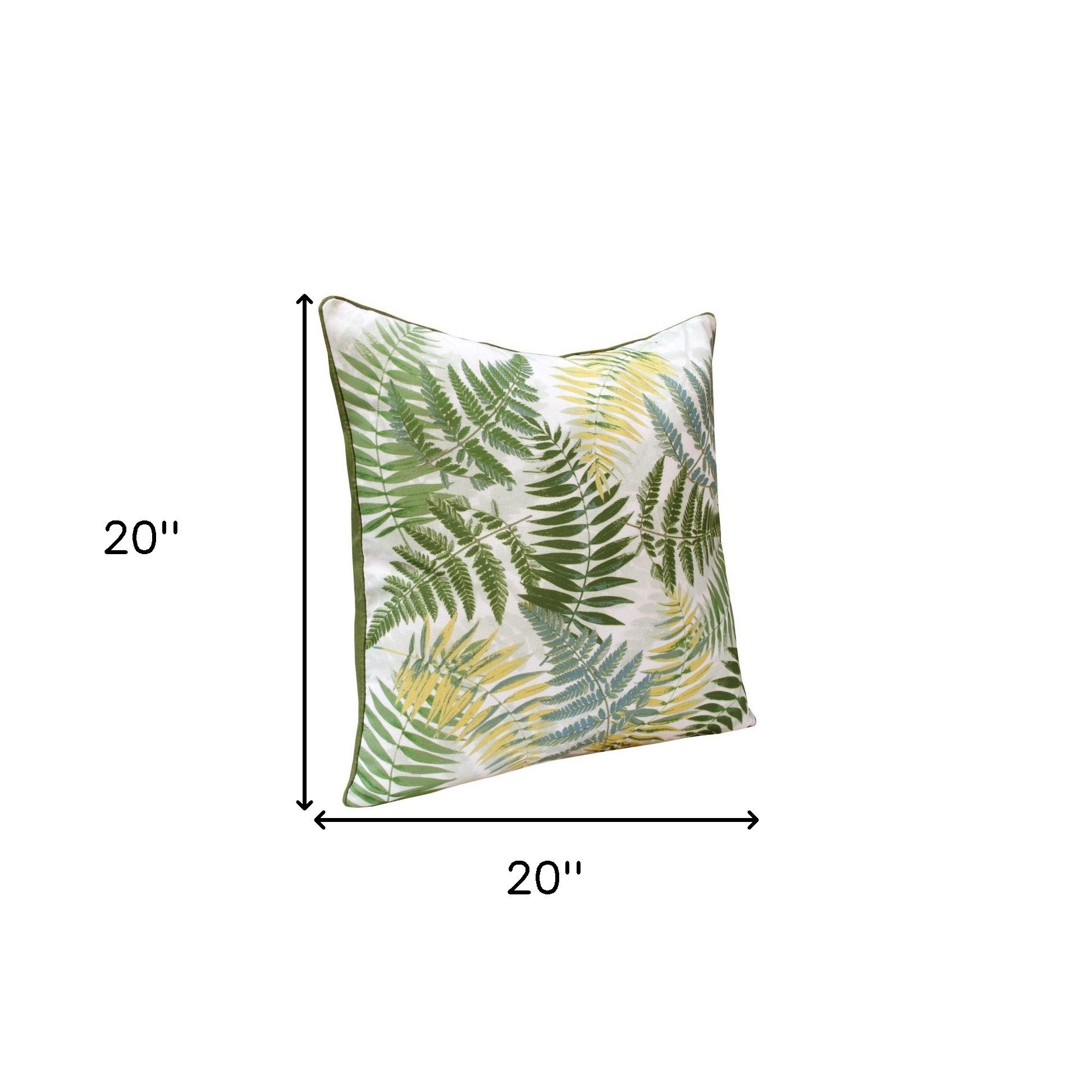 Set of Two 20" Green and Yellow Throw Pillows-8