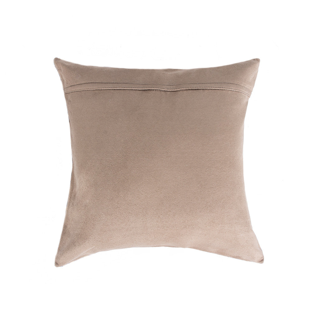 Set of Two 18" Natural Patchwork Cowhide Throw Pillows-3