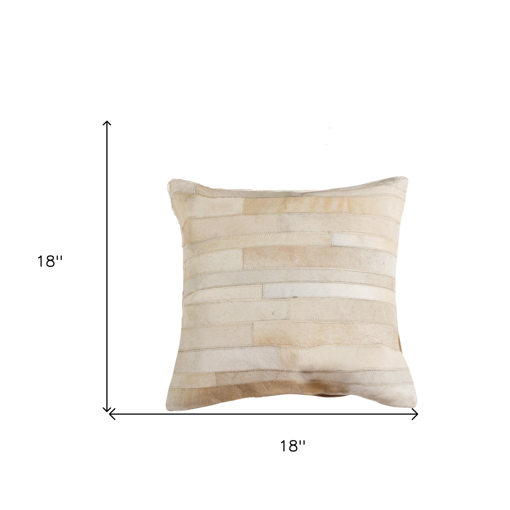 Set of Two 18" Natural Patchwork Cowhide Throw Pillows-7