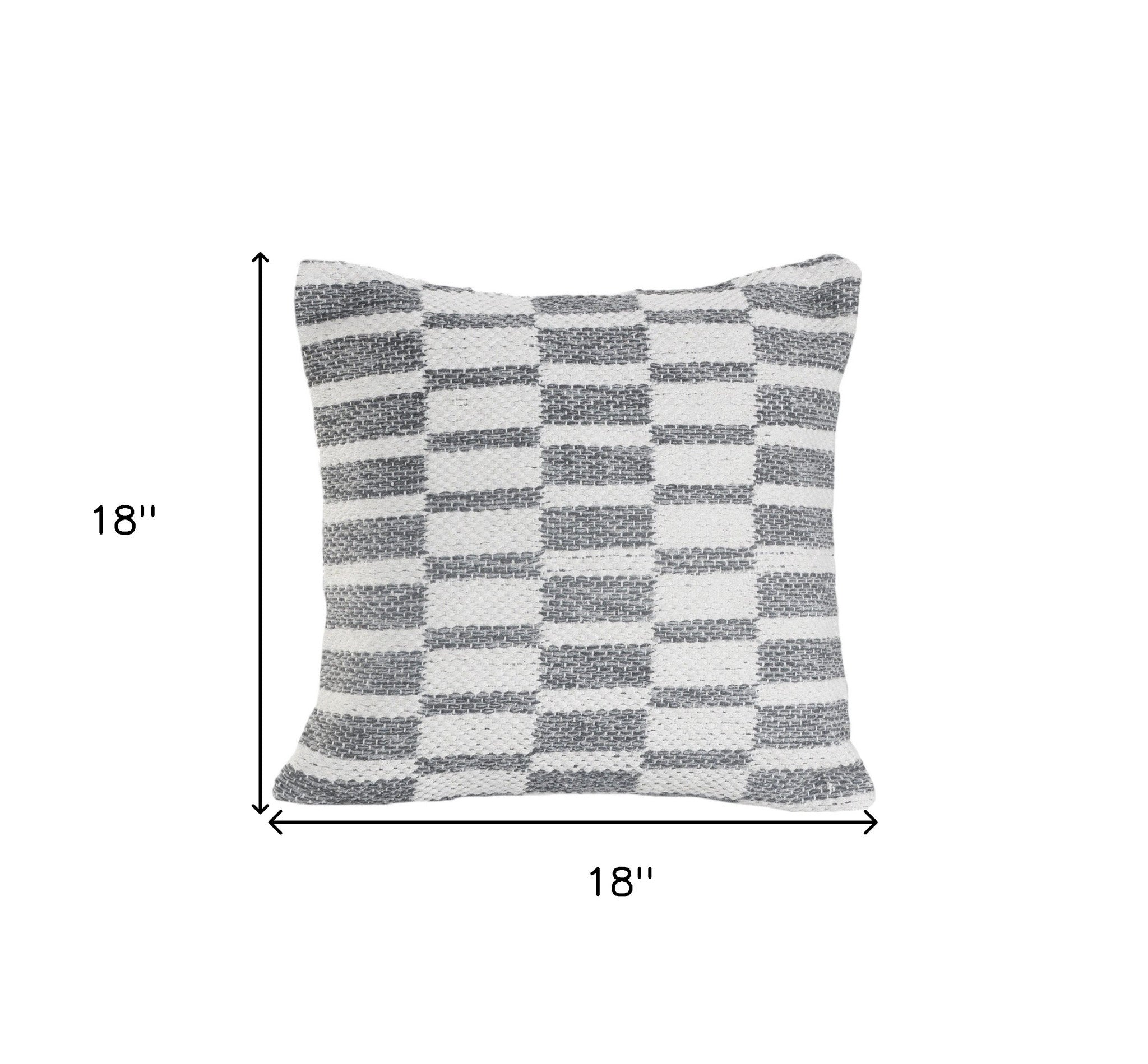 Set of Two 18" Gray Geometric Cotton Throw Pillows-8