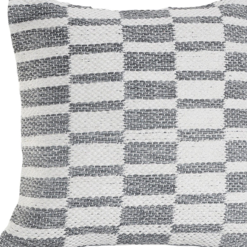 Set of Two 18" Gray Geometric Cotton Throw Pillows-7