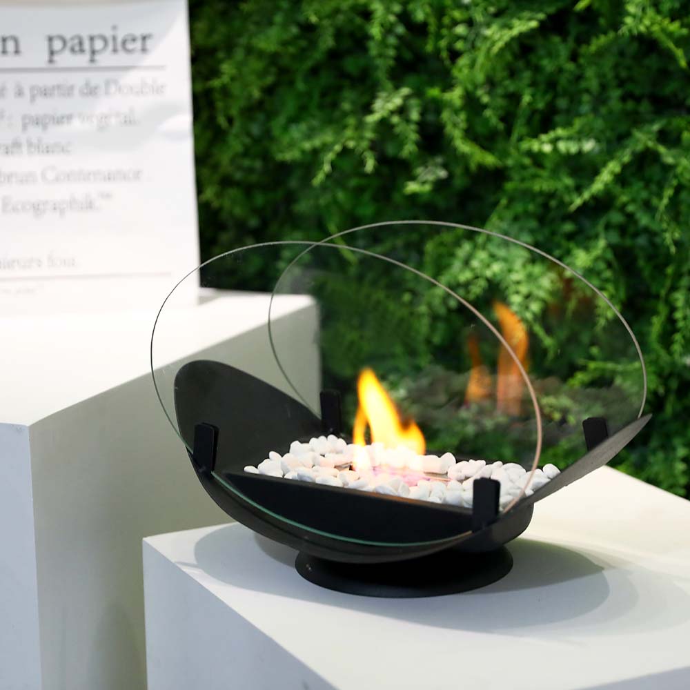 Hardy Haus 24.5 cm High Portable Tabletop Fireplace – Ventless Bio-Ethanol Fire Pit