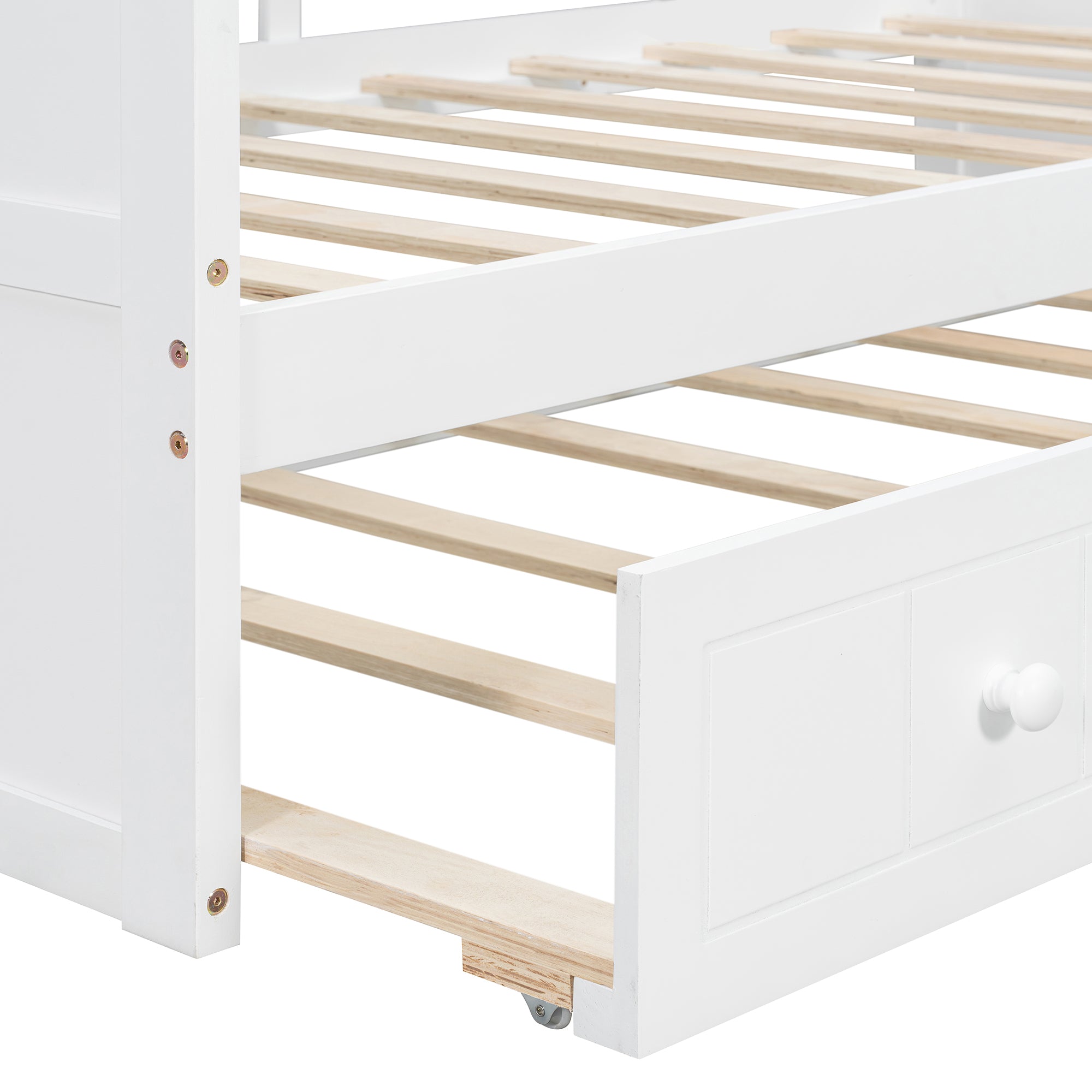 Twin Size Canopy Day Bed with Twin Size Trundle and Underbed Storage