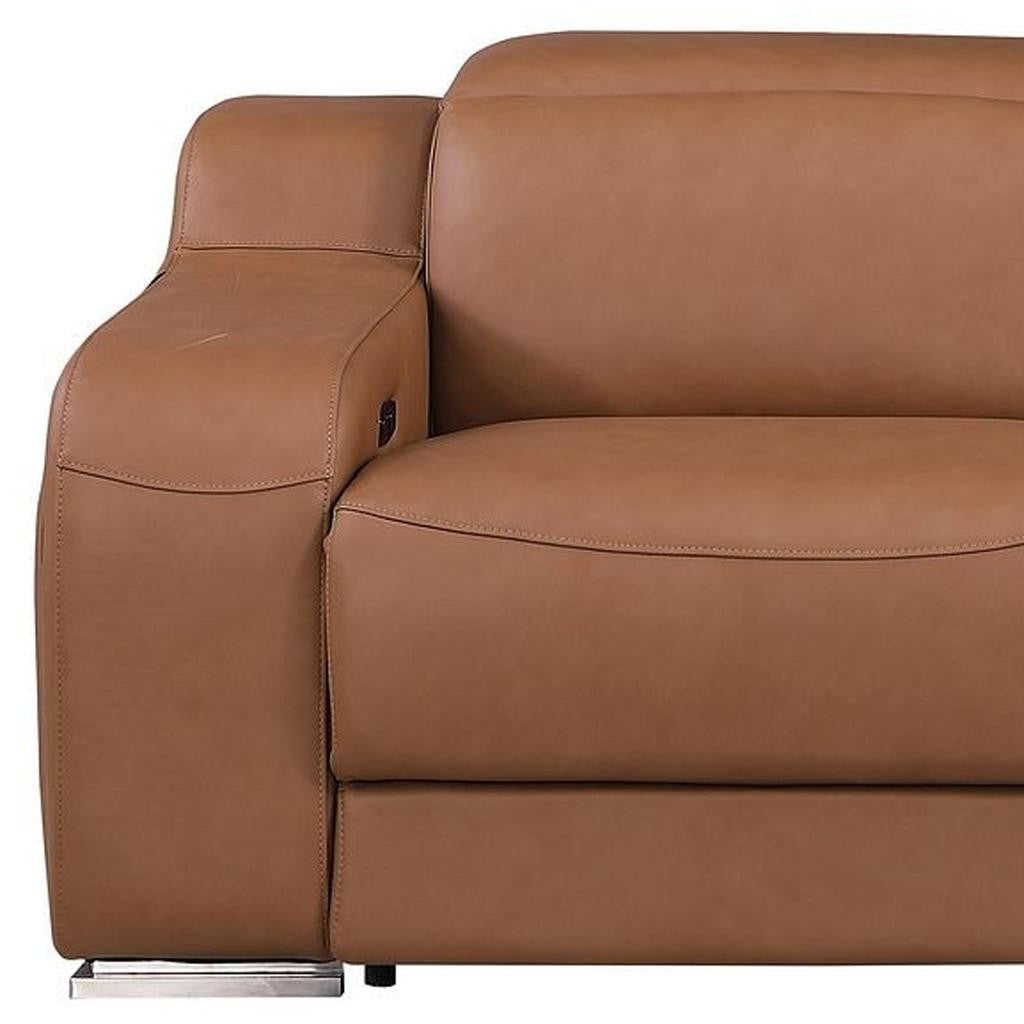 Brown leather sofa corner on a white background