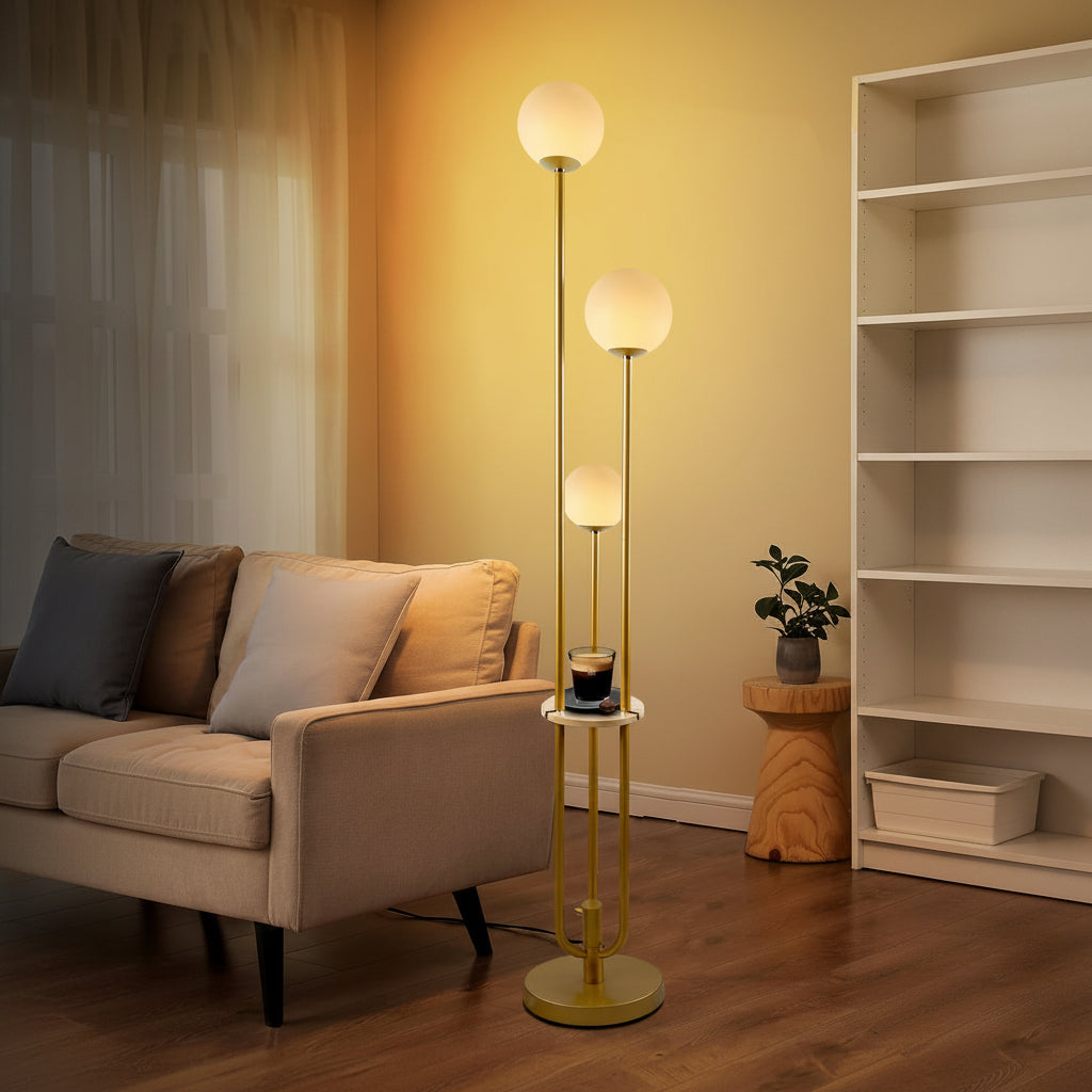Gold Globe Floor Lamp 63-Inch