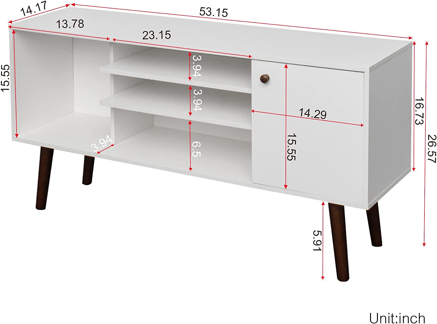 Farmhouse TV Stand for 65 Inch TVs With Storage Cabinet
