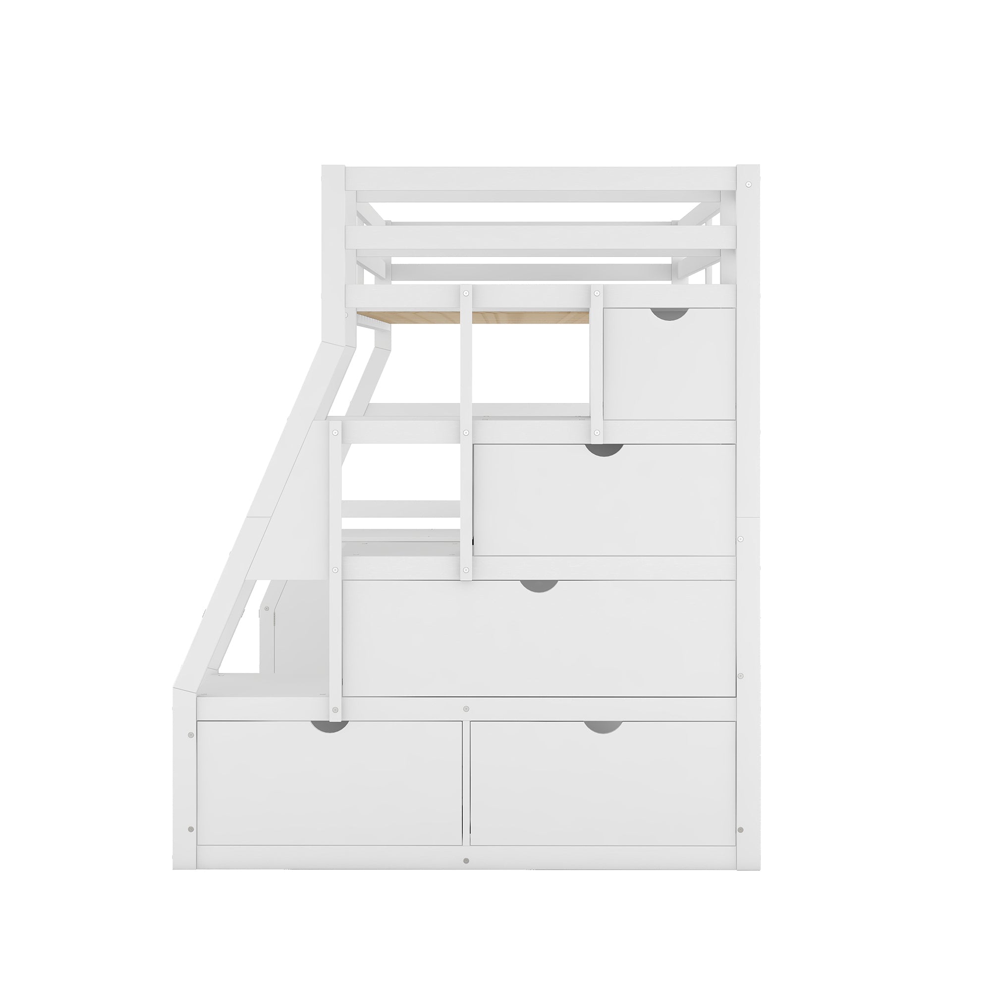 Twin Size Loft Bed with 7 Drawers 2 Shelves and Desk