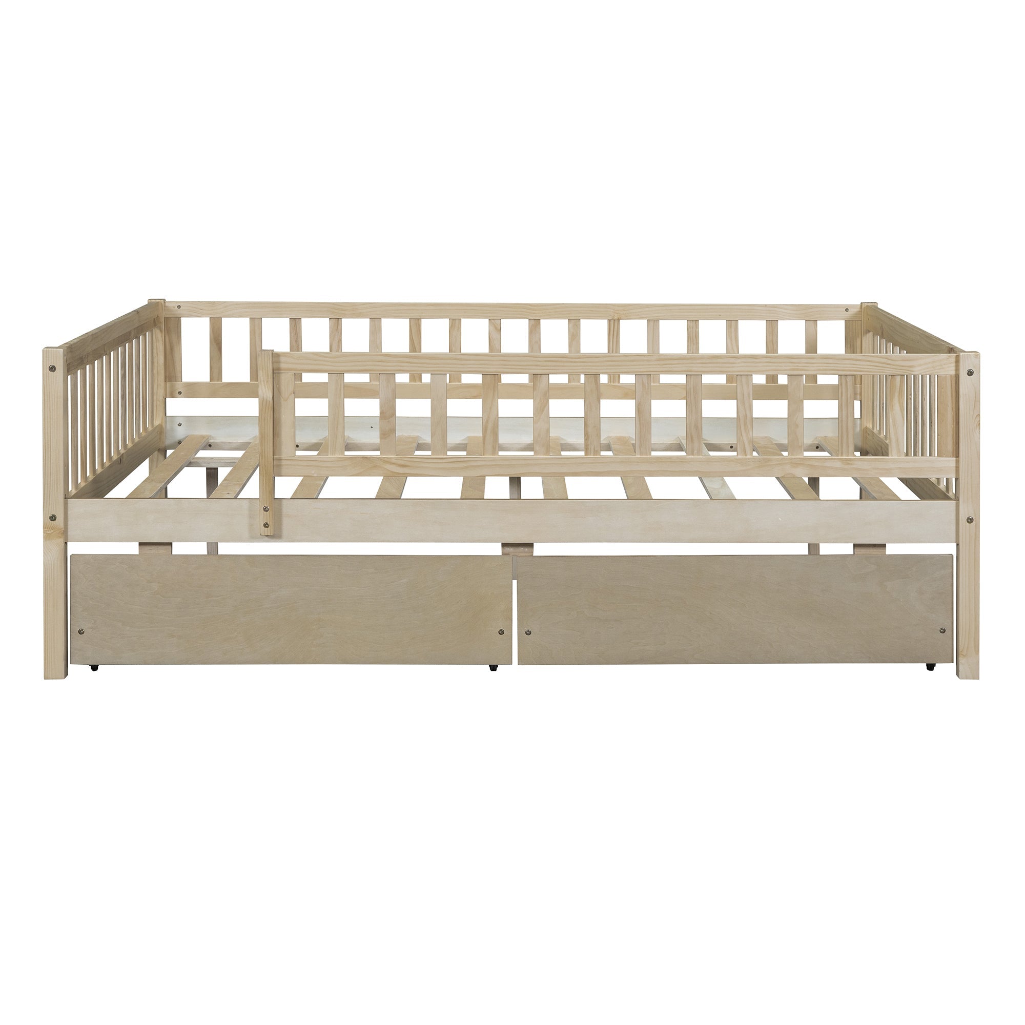 Full Size Daybed Wood Bed with Two Drawers