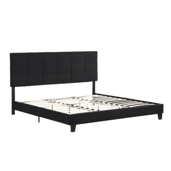 Upholstered Platform Bed Frame With Linen Headboard