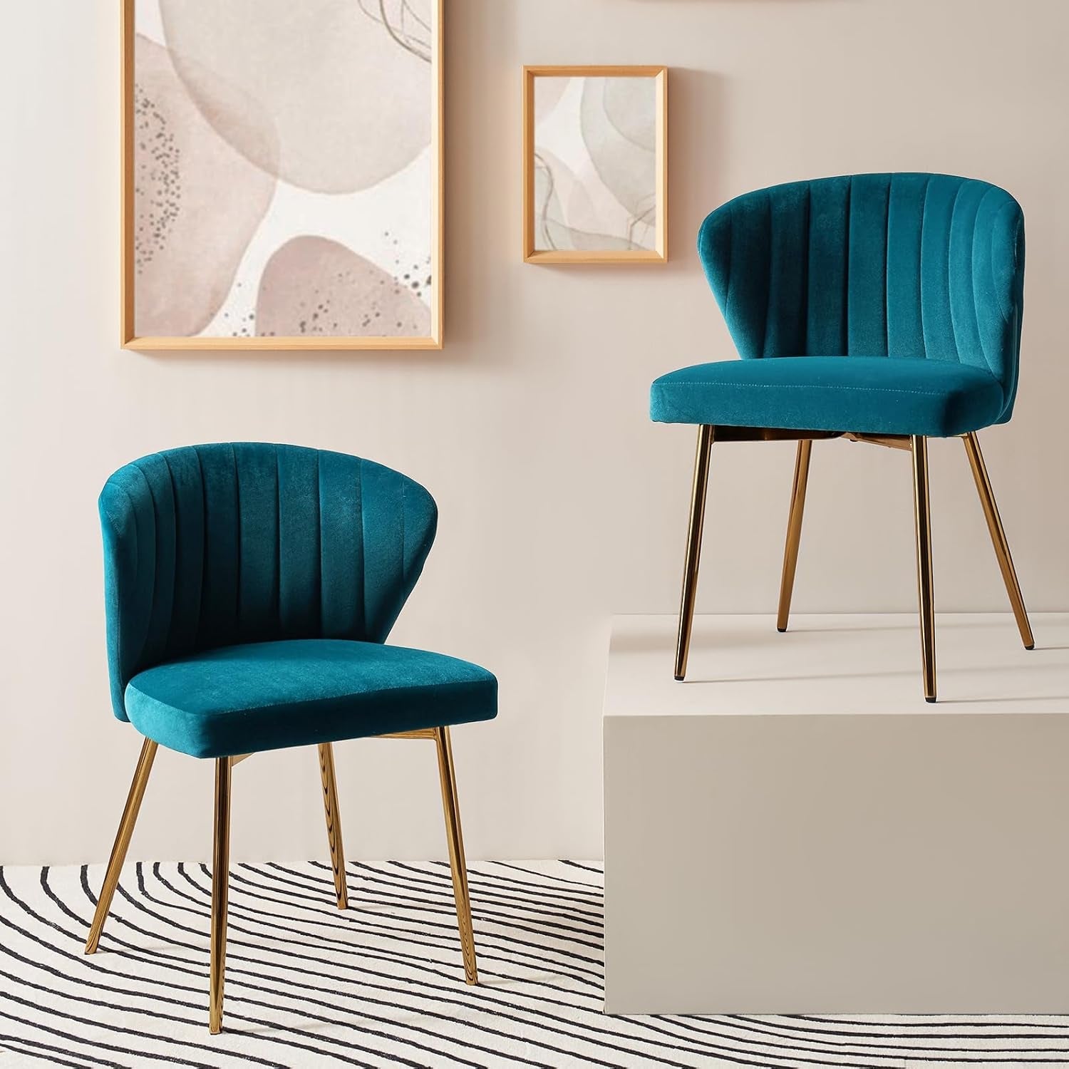 Hardy Haus Teal Dining Chairs with Ergonomic Backrest Pro – Set of 2