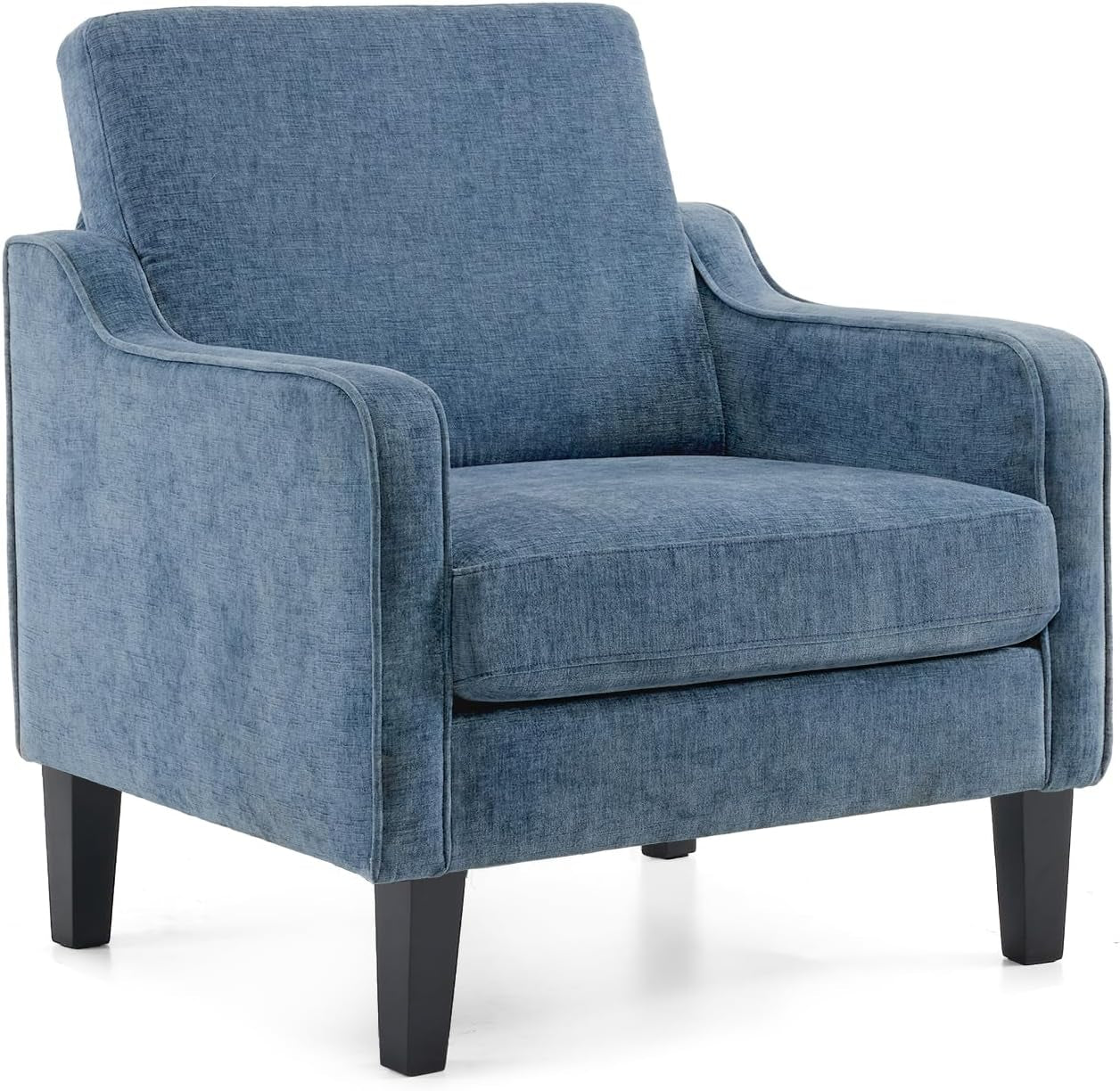 Blue armchair on a white background