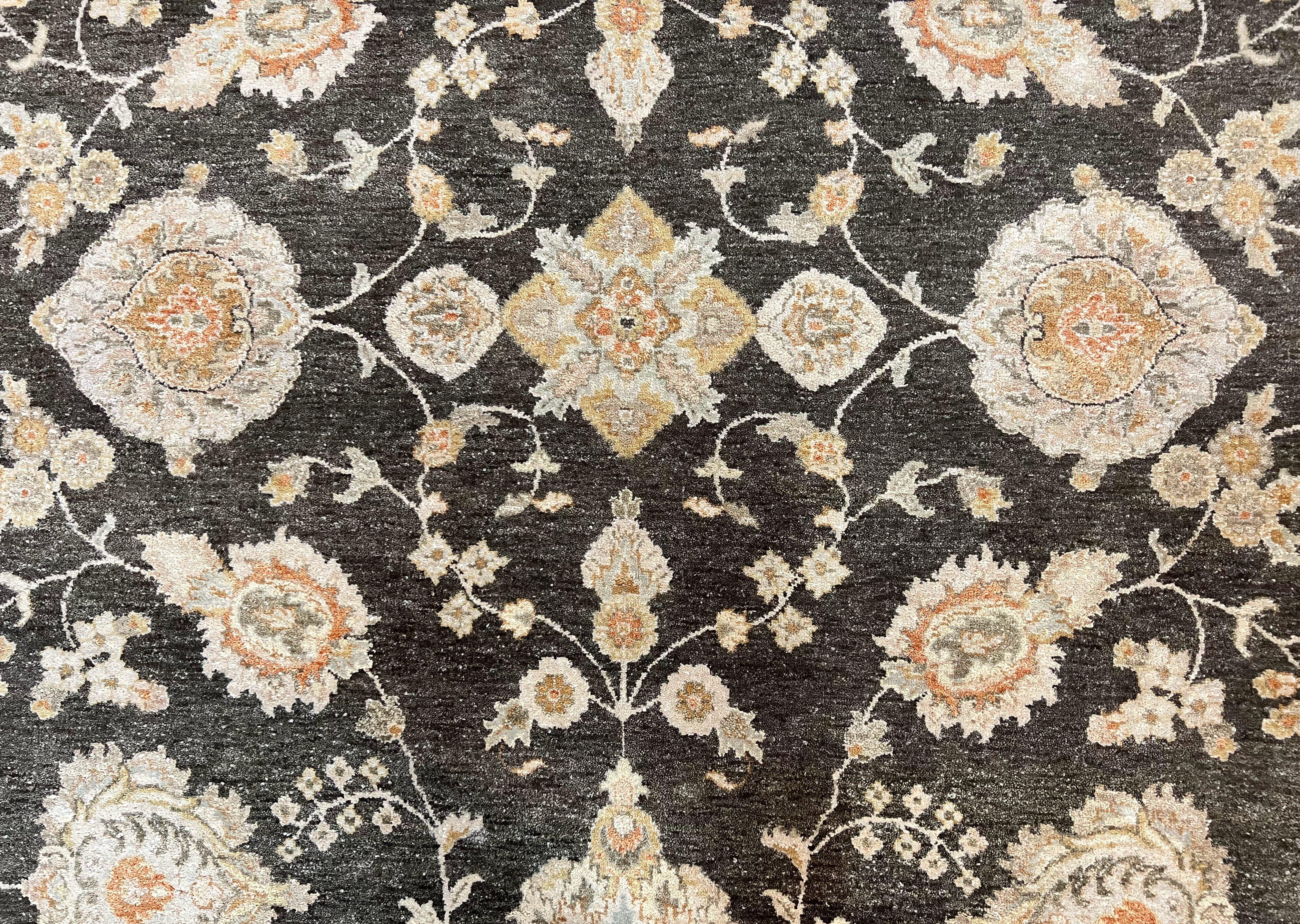 Decorative floral pattern on a dark background