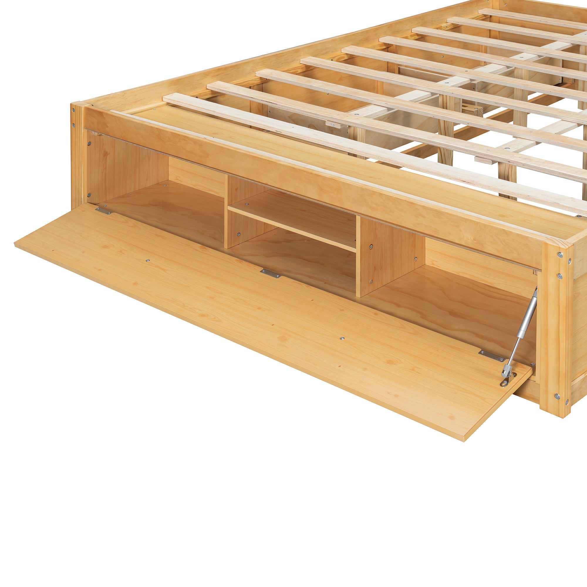 Platform Bed Frame with 4 Storage Drawers and Hydraulic Lift Footboard