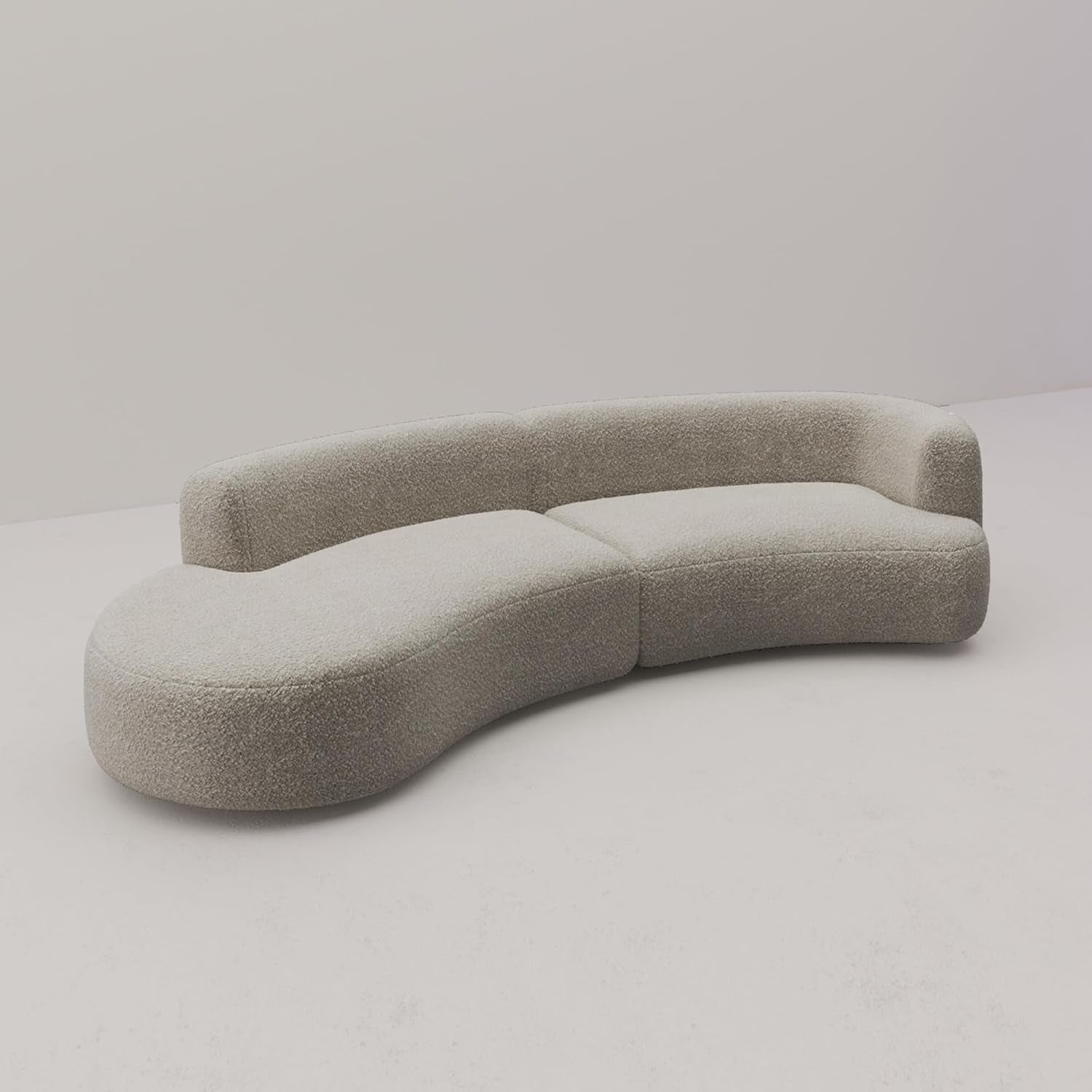 Modern beige sofa on a plain background