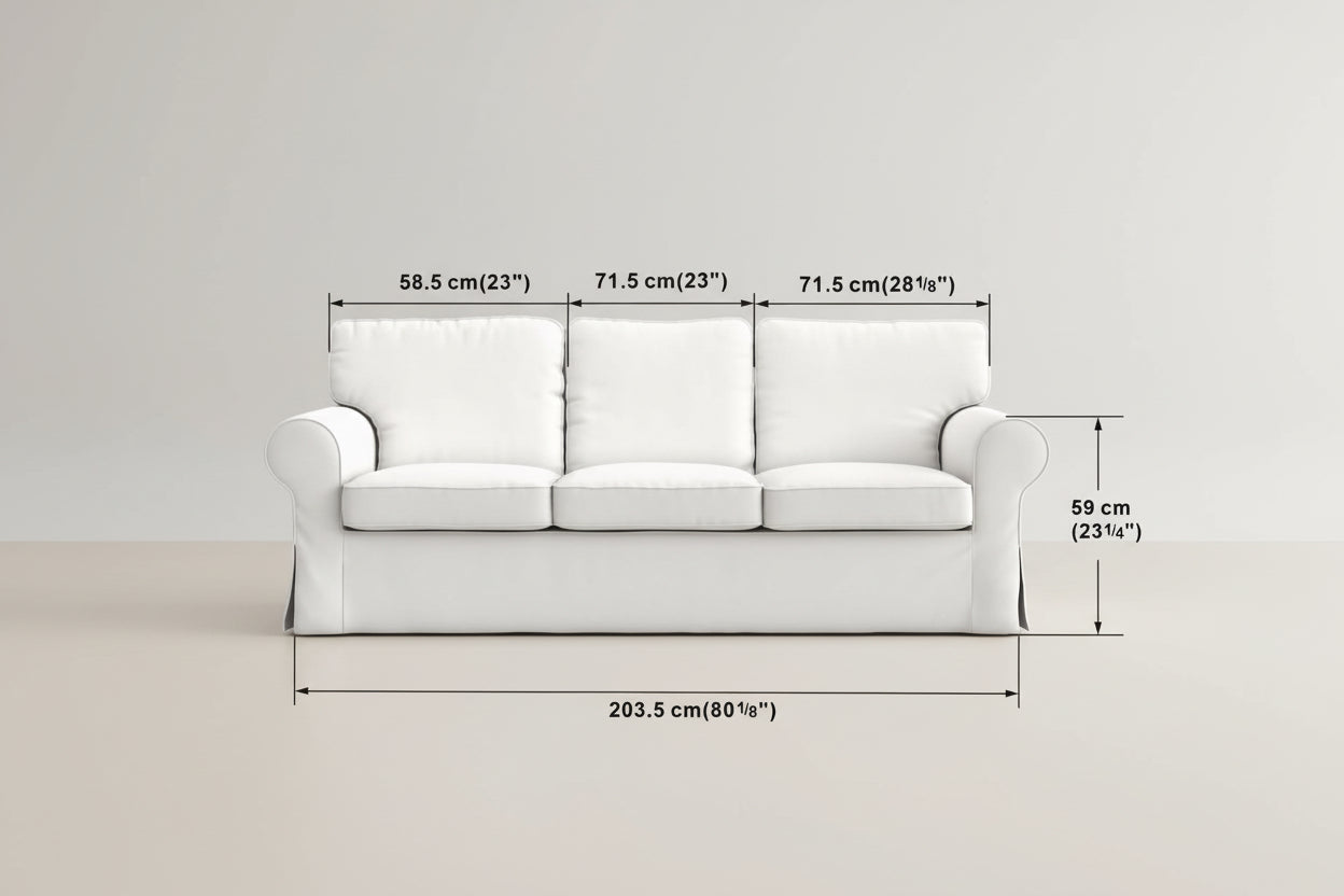 IKEA Ektorp 3 Seat Sofa Slipcover White Replacement-3