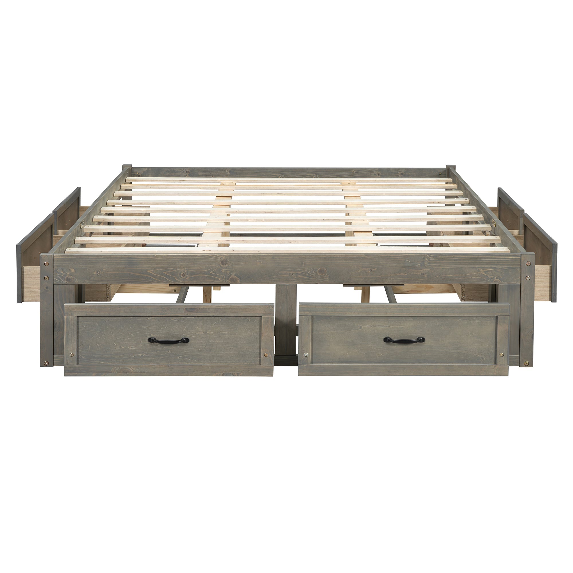 Queen Size Platform Bed with 6 Storage Drawers