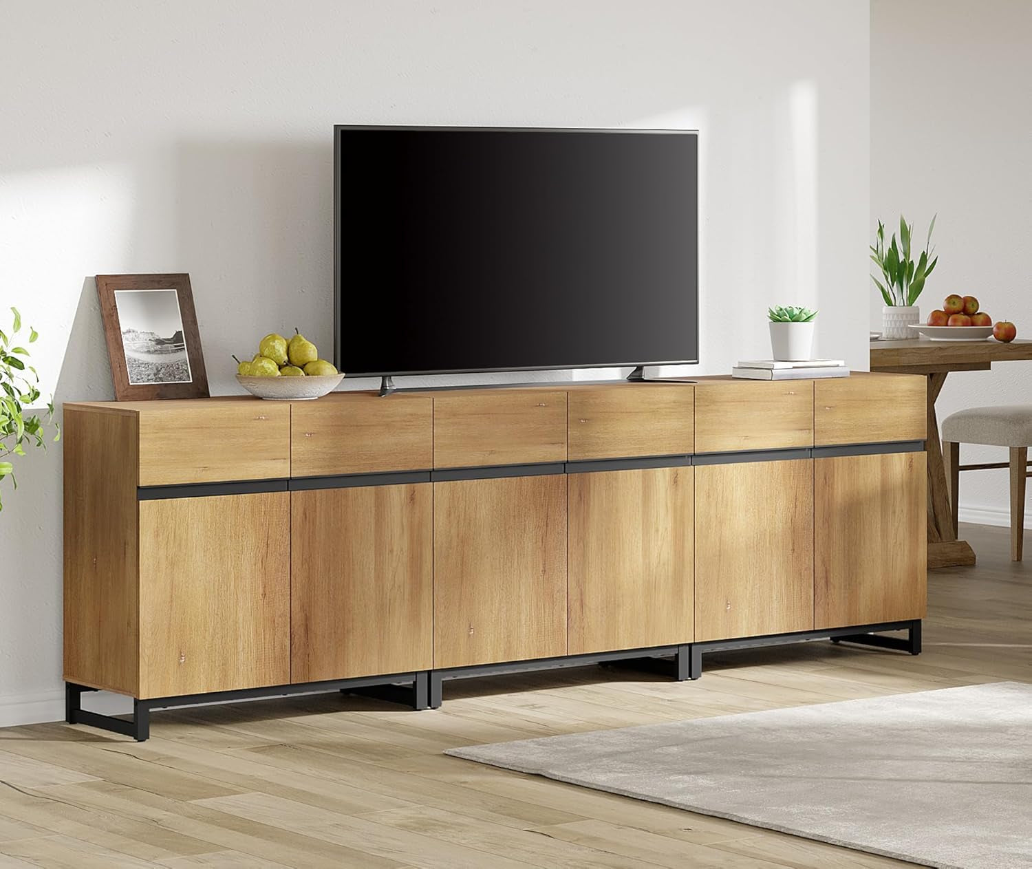 3 In 1 TV Stand For TVs Up To 110 Inch With Adjustable Shelves