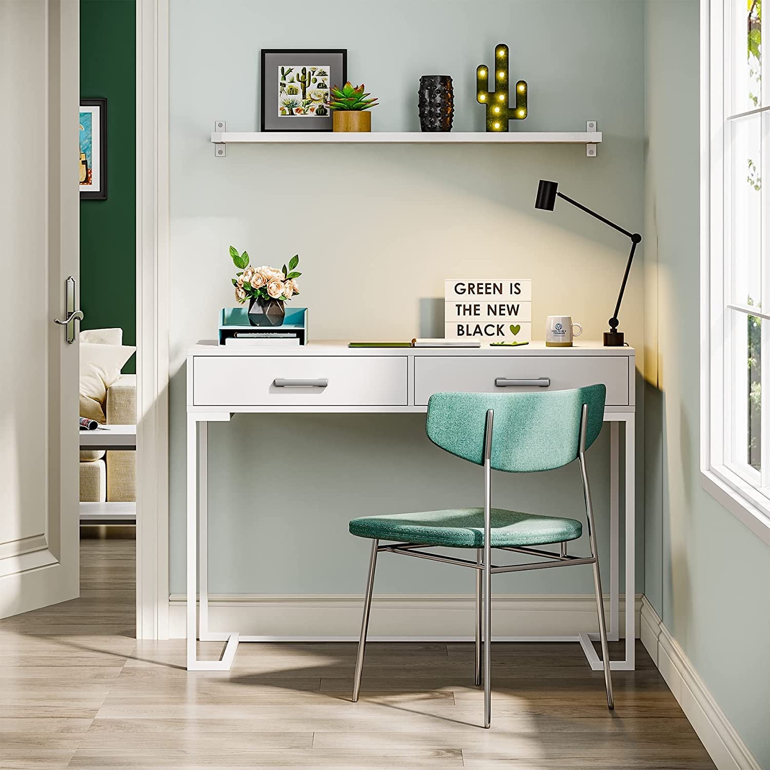 White Vanity Table Dressing Desk-3